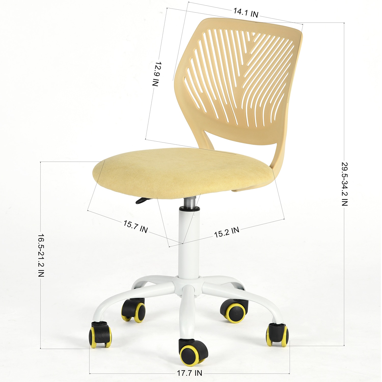 Homy Casa CARNATION YELLOW Office-Chairs - View #3