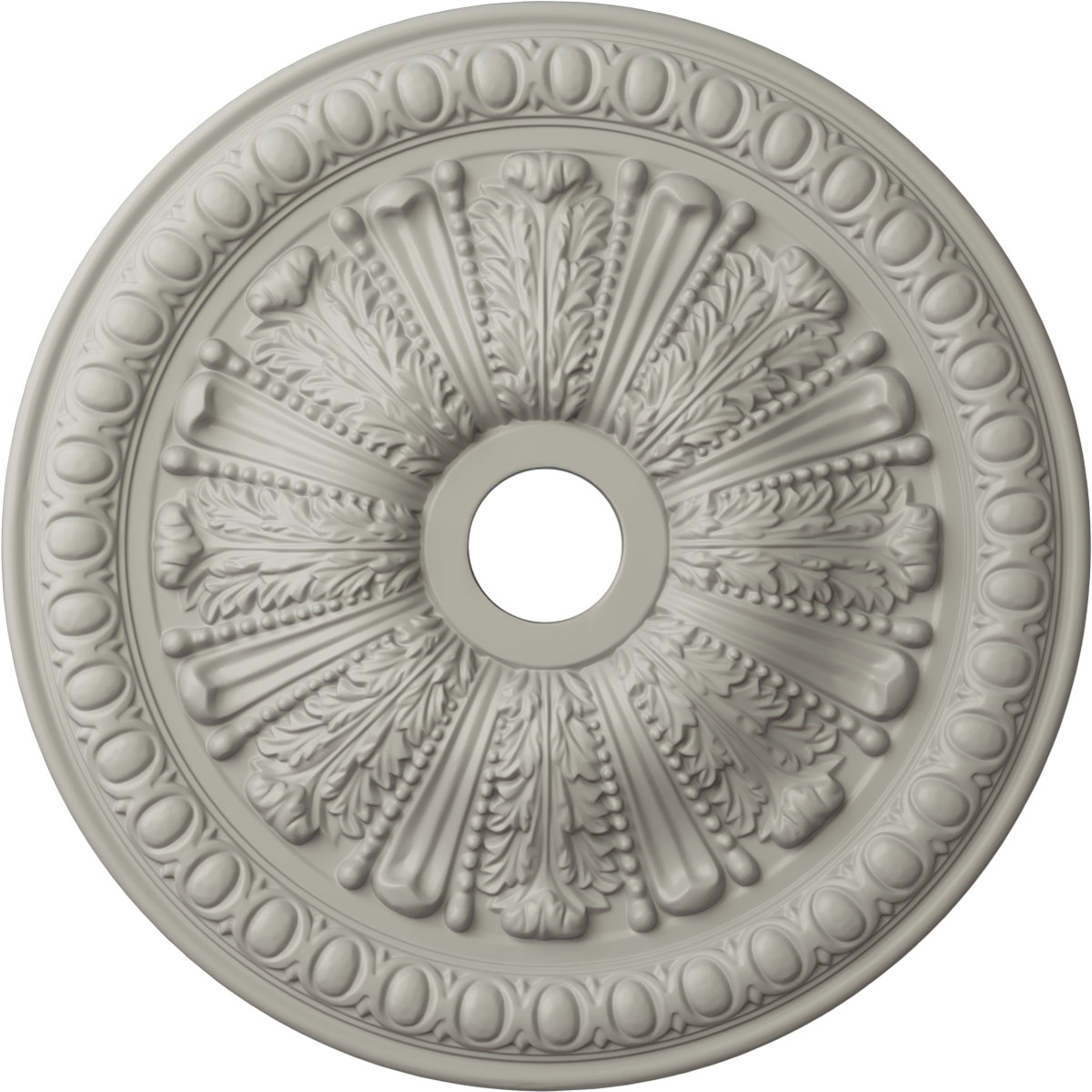 Ekena Millwork CM27TOPCF Tomango Egg and Dart 27.875-in W x 27.875-in L Painted Pot Of Cream Polyurethane Whole Ceiling Medallion