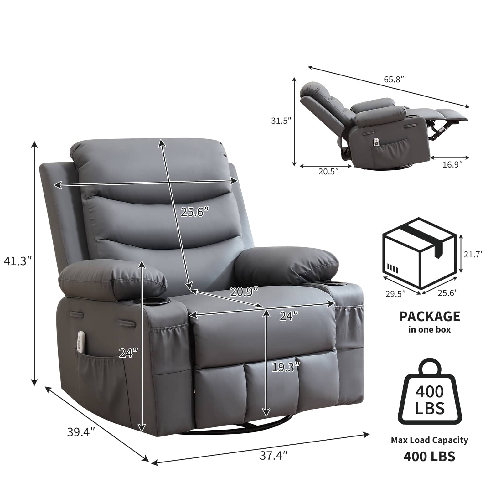 Qeetex SUN-PHK-34BY9DFN recliners - View #2