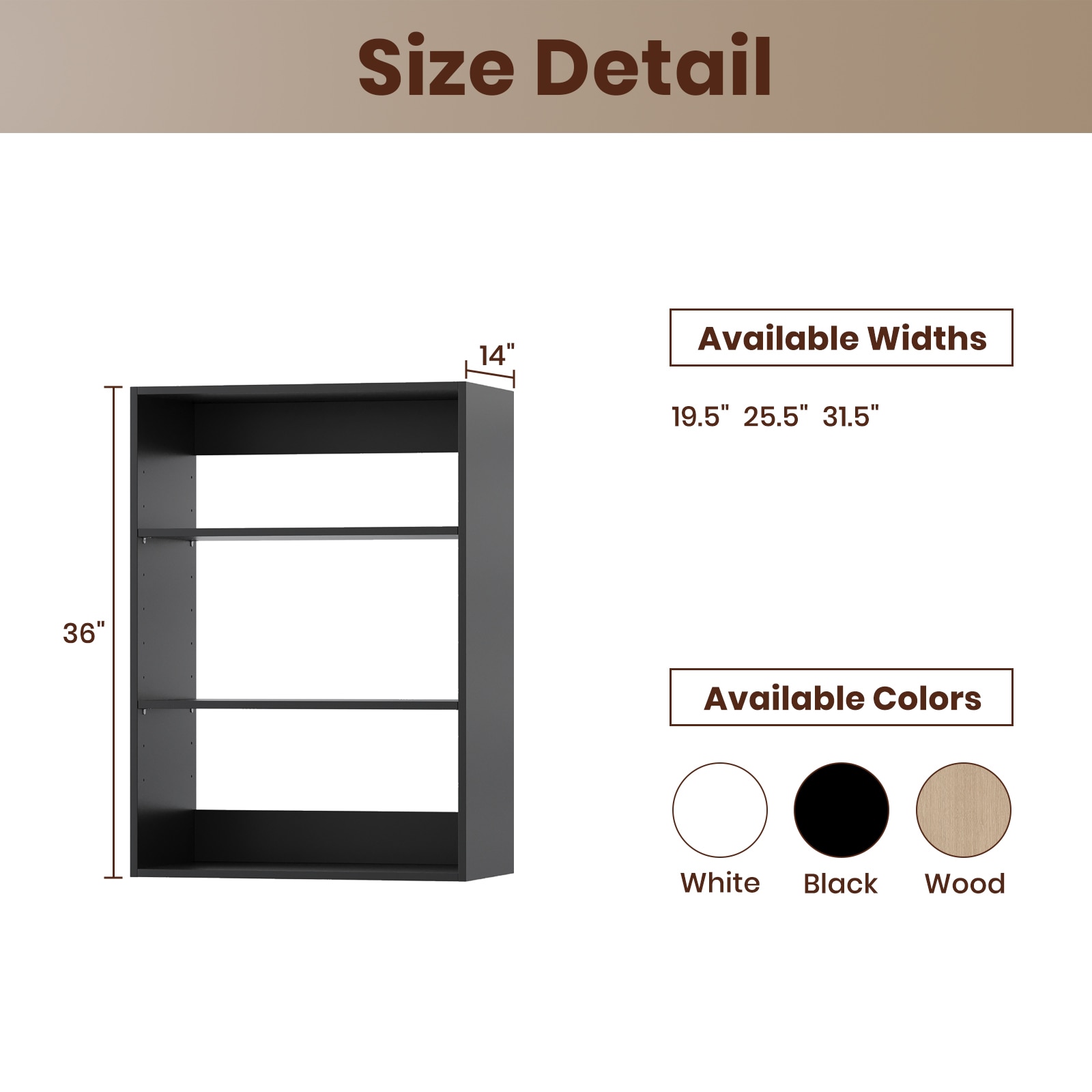 LOVMOR LO-DE6F0055F9-SY-ZJL Wood-Closet-Shelves - View #2