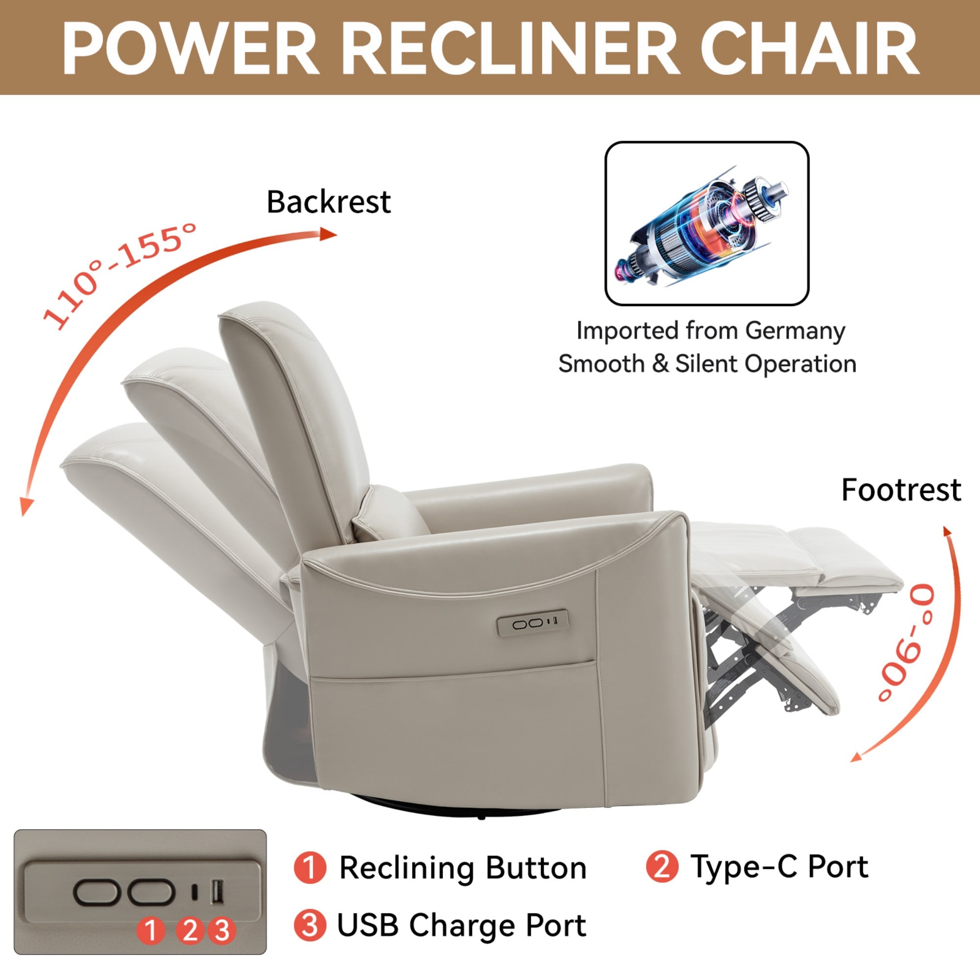 Boyel Living BL-CM812BE recliners - View #10