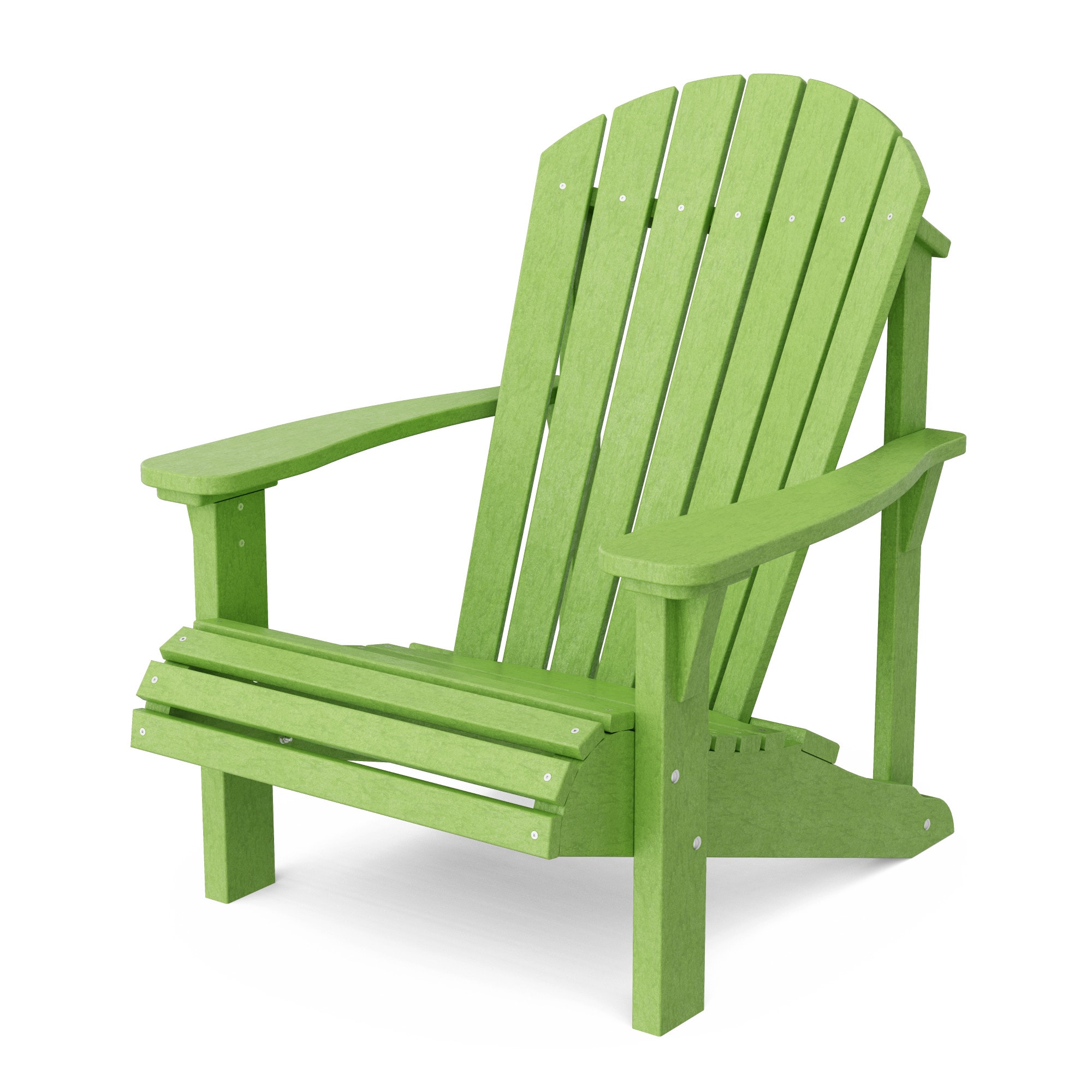 Wildridge LCC-111-TLG Heritage Sunrise Lime Green HDPE Frame Stationary Adirondack Chair with Slat Seat