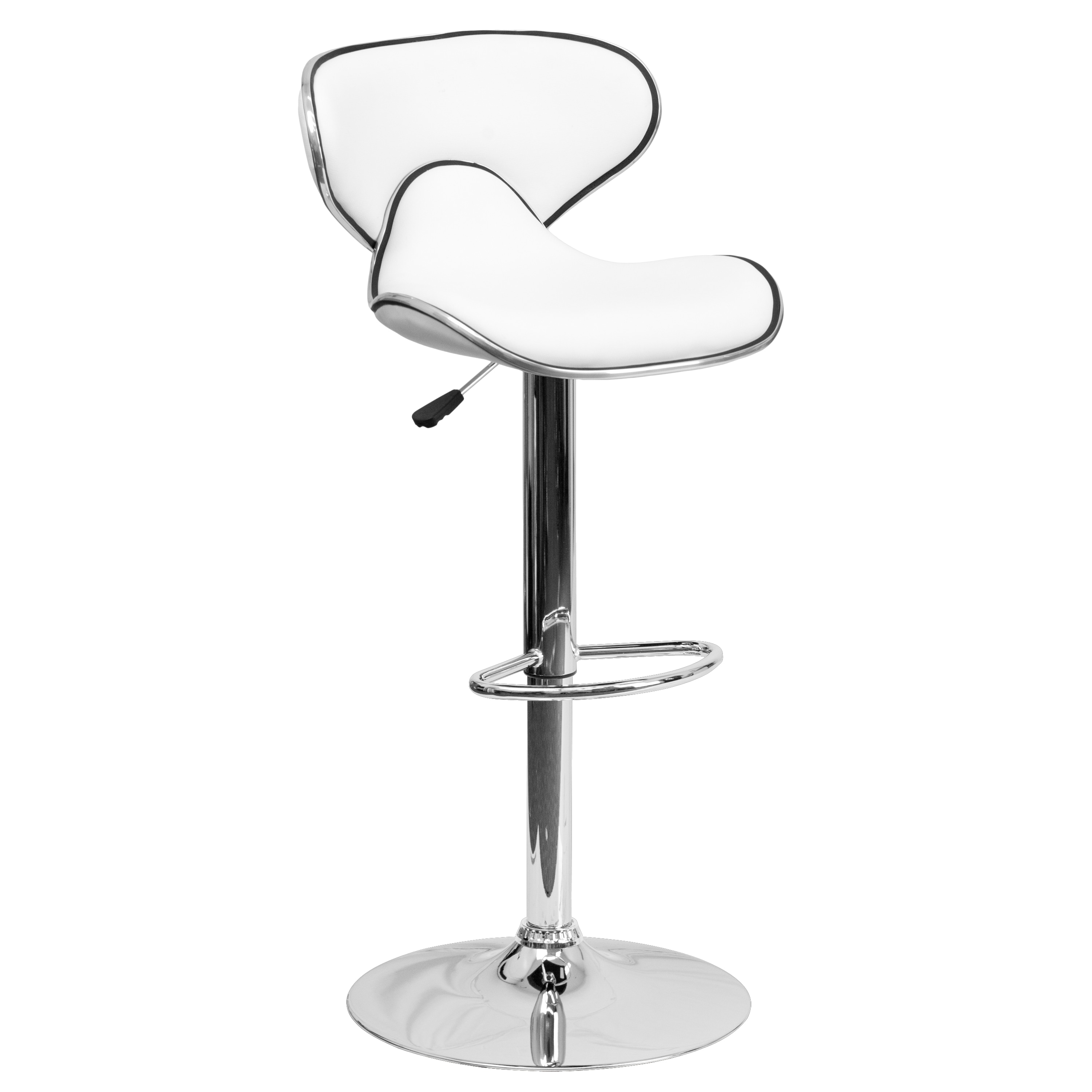 Flash Furniture 847254065443 White 24.0-Inches H Adjustable Height Counter height Saddle seat Upholstered Swivel Metal Bar Stool and Back