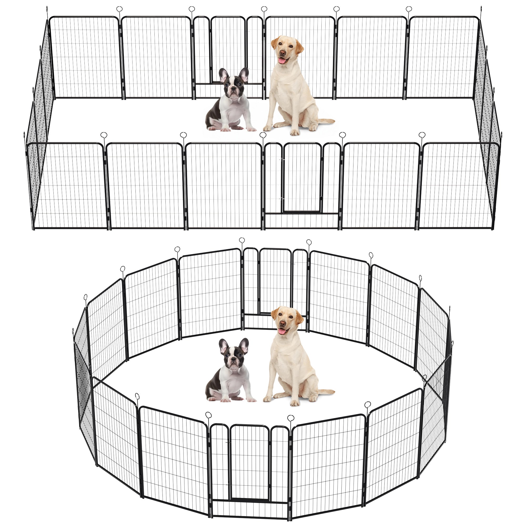Tatayosi 16 Panels Heavy Duty Metal Playpen with Self-Locking Gate Extra Tall 40inches Dog Fence Pet Exercise Pen for Outdoor and Indoor-Easy Setup Exercise Pen for Large Dogs