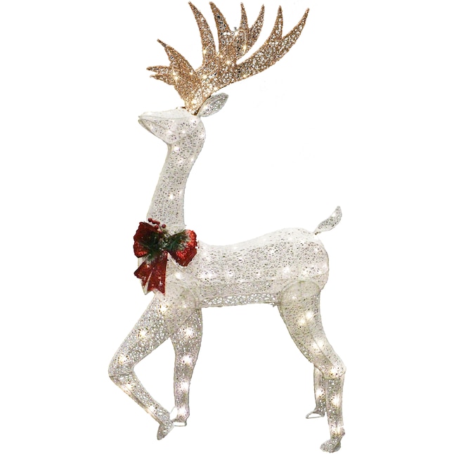 Joiedomi 60-in Deer Door Decoration with White LED Lights in the ...