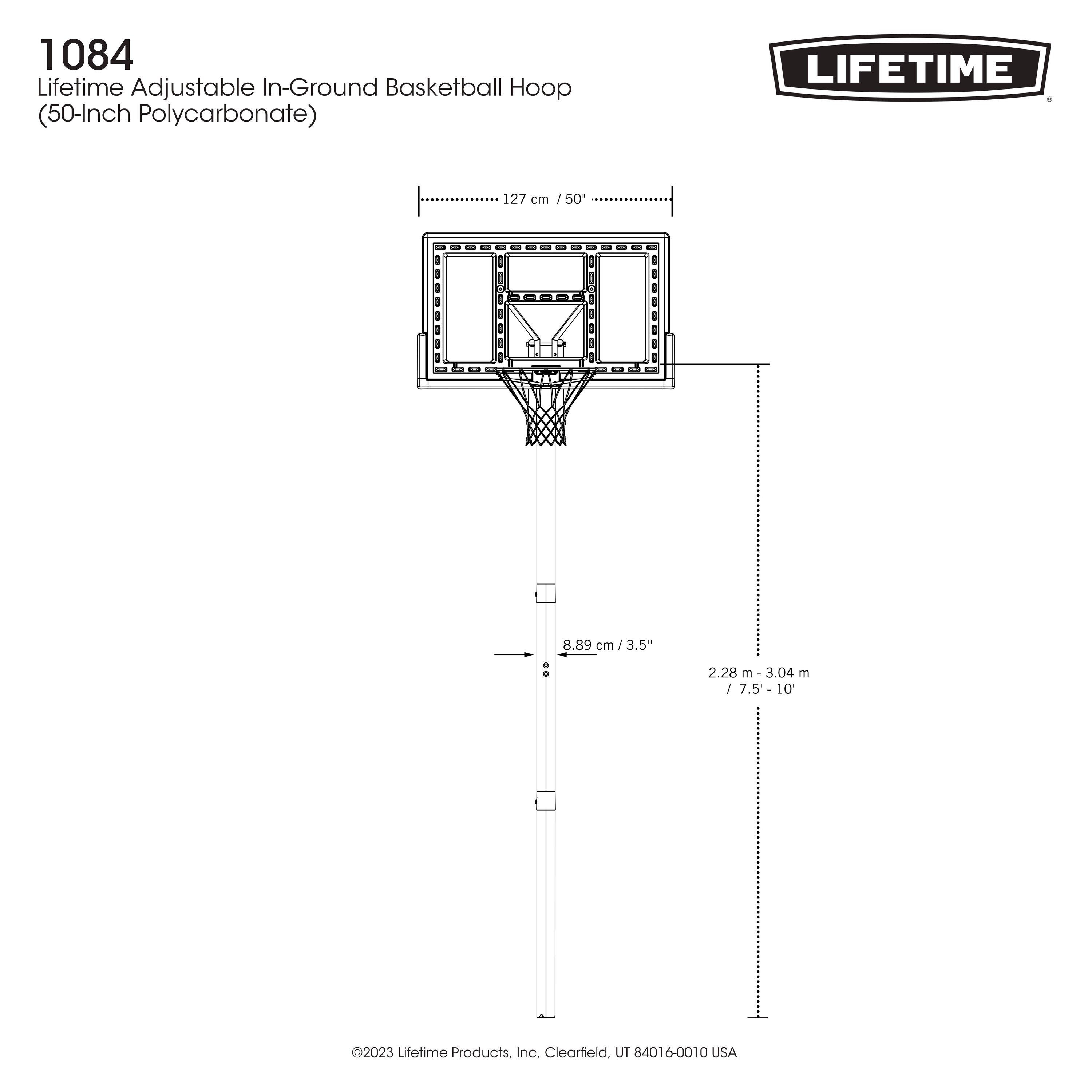 Lifetime 50 Adjustable In-Ground Basketball Hoop