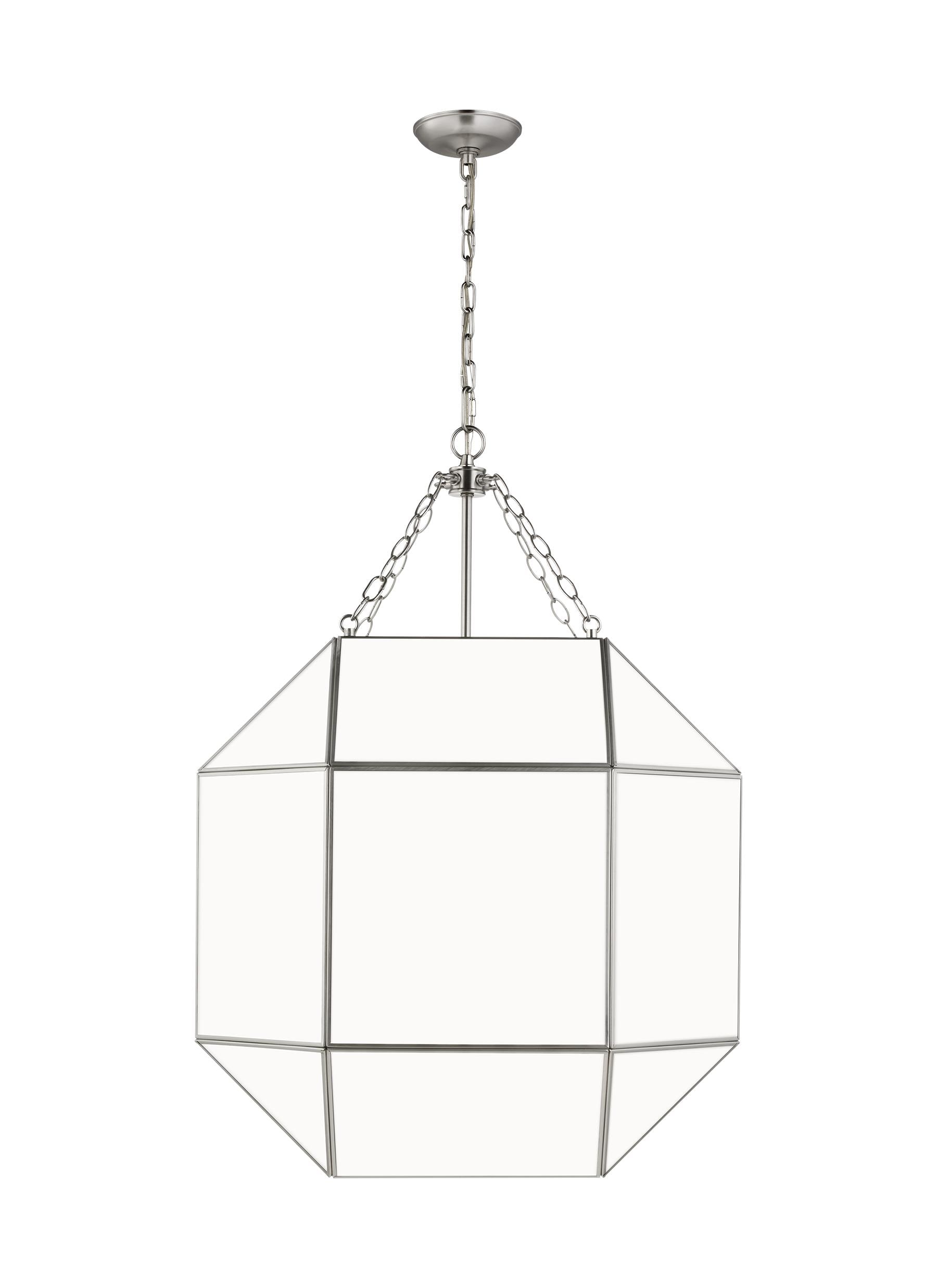 Clark 23'' Contemporary Brushed Nickel Glass Pendant Light