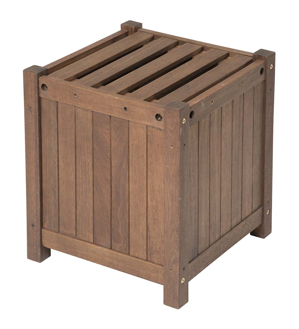 Evergreen 55784 Square 16.0-in W Medium Brown Wood Indoor/Outdoor Planter with Drainage Holes