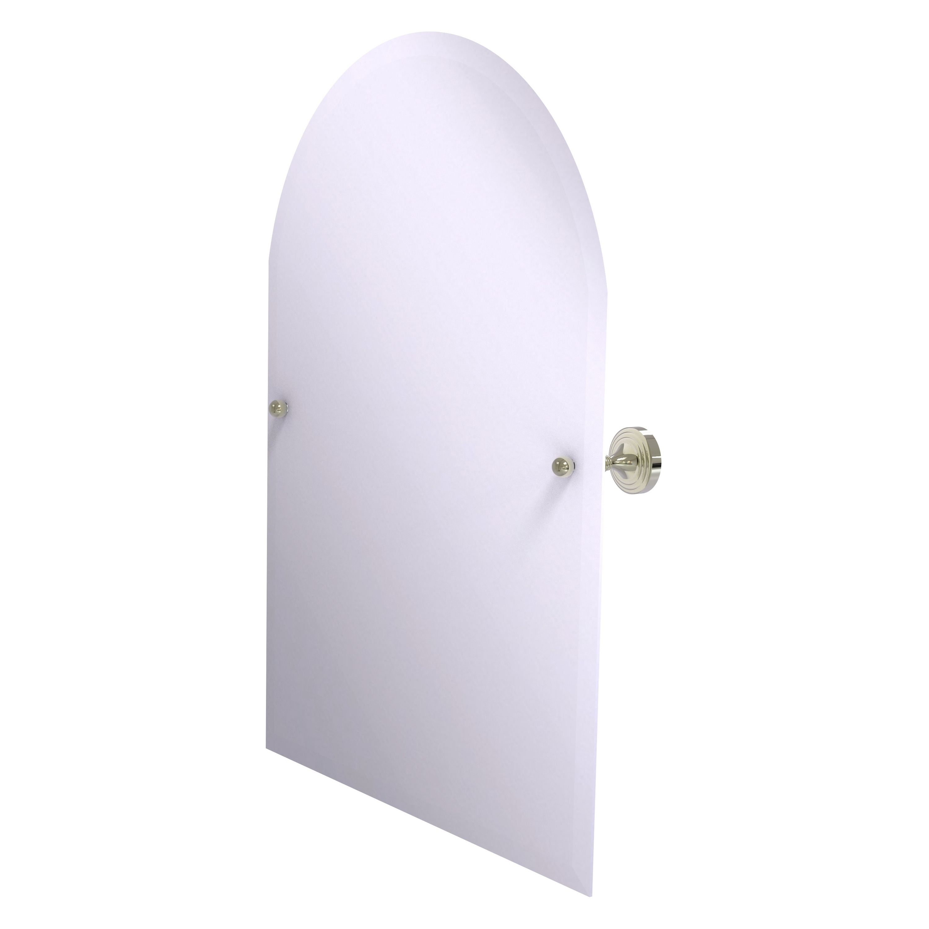 Allied Brass SG-94-PNI Sag Harbor 21-Inches x 3.6-Inches Beveled Frameless Arch Tilting Bathroom Vanity Mirror ( Polished Nickel )