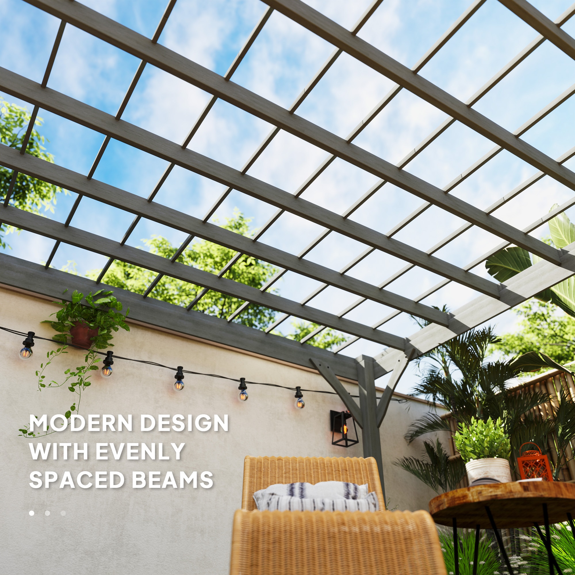 Outsunny 84C-416V01GY Wood-Resin-Gazebos - View #5