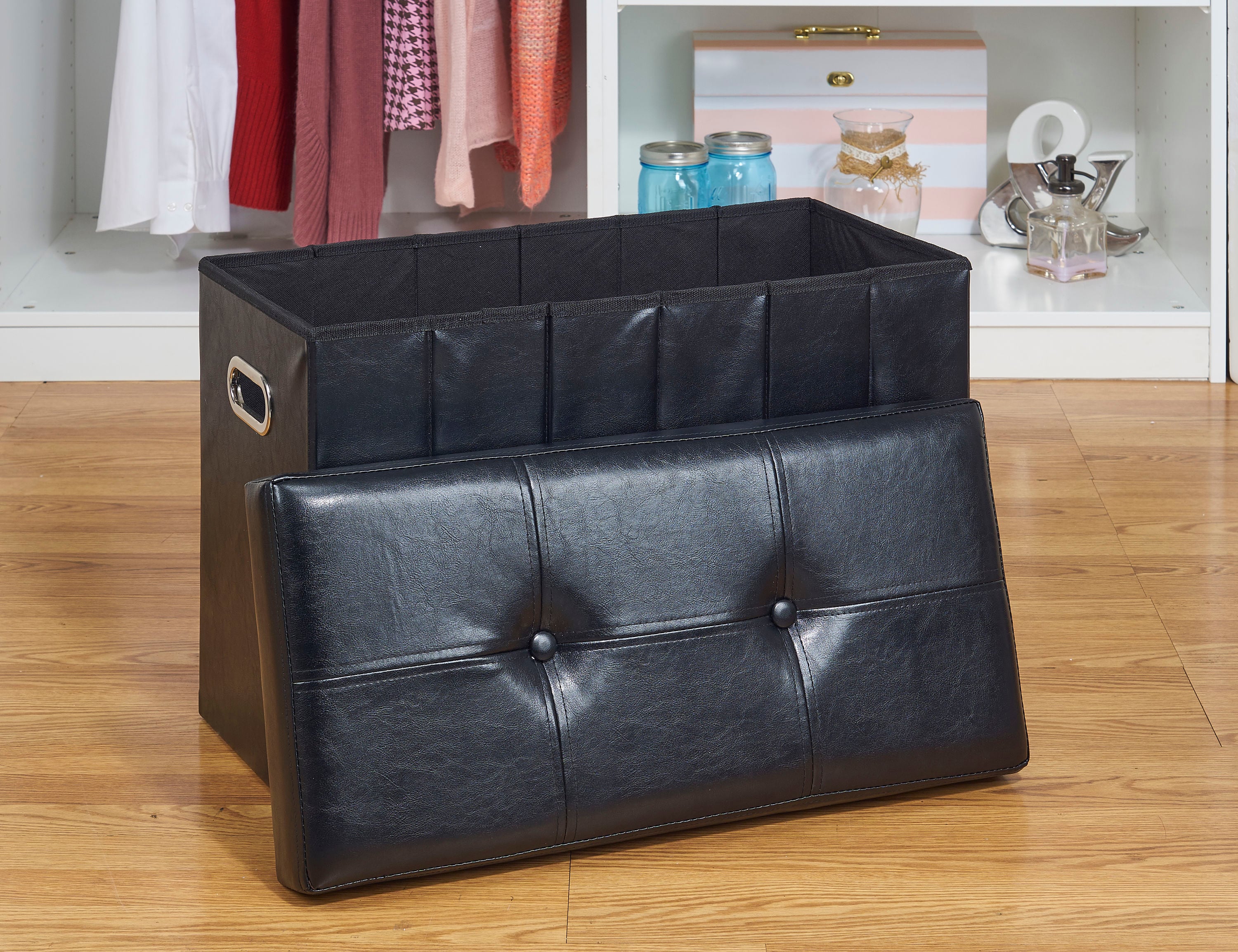 Simplify F-0655-BLACK Indoor-Ottomans - View #3