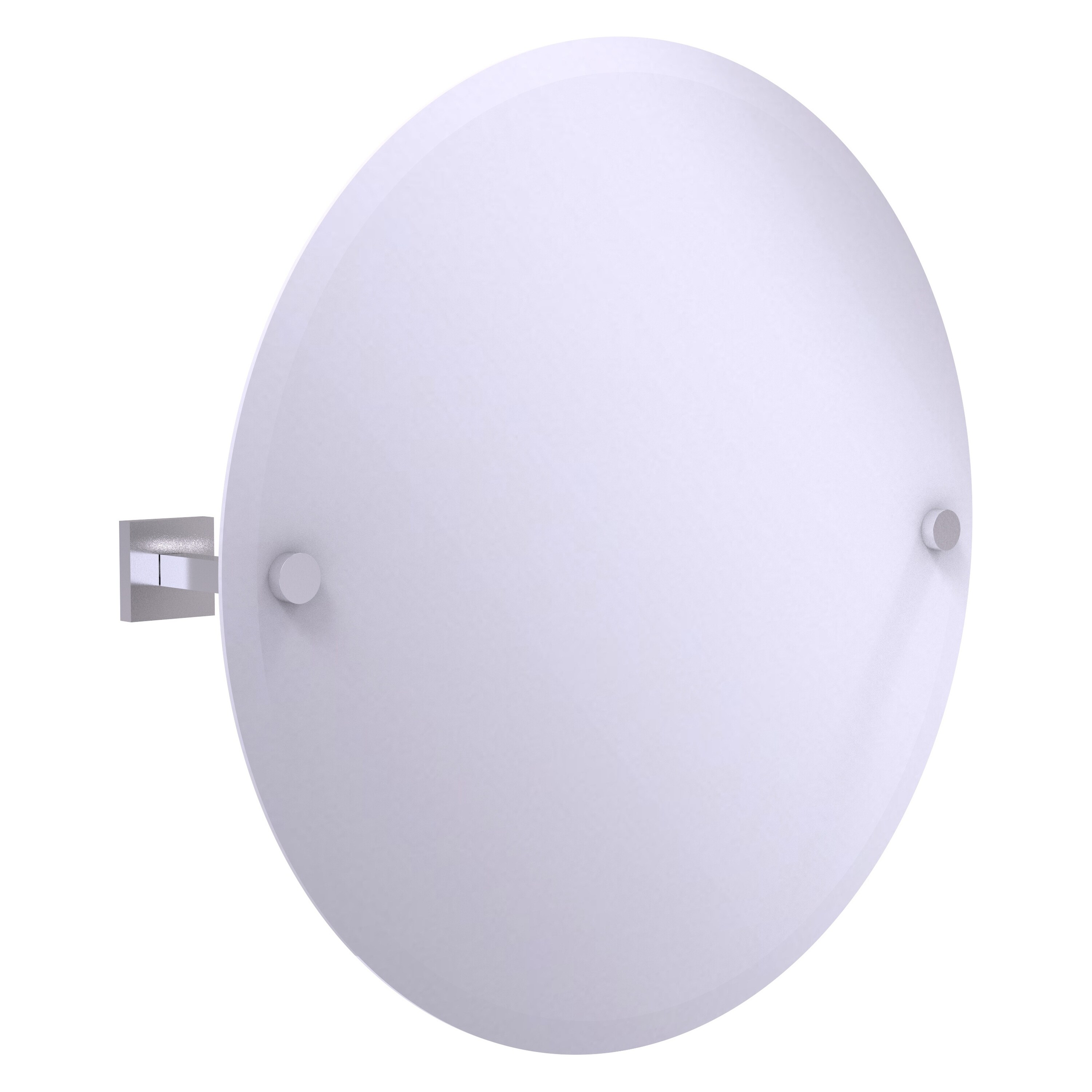 Allied Brass MT-90-SCH Montero 3.7-Inches x 22-Inches Beveled Frameless Round Tilting Bathroom Vanity Mirror ( Satin Chrome )