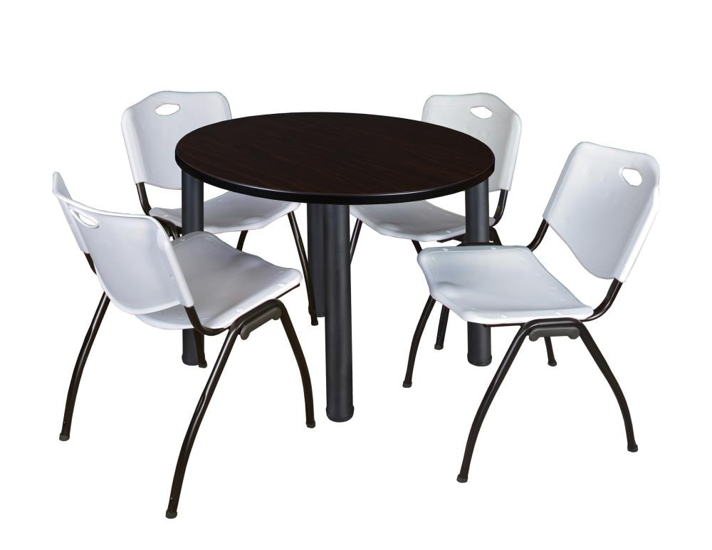 Regency TB42RNDMWBPBK47GY Breakroom Brown 4-Person Training Table (42-in W x 29-in H)