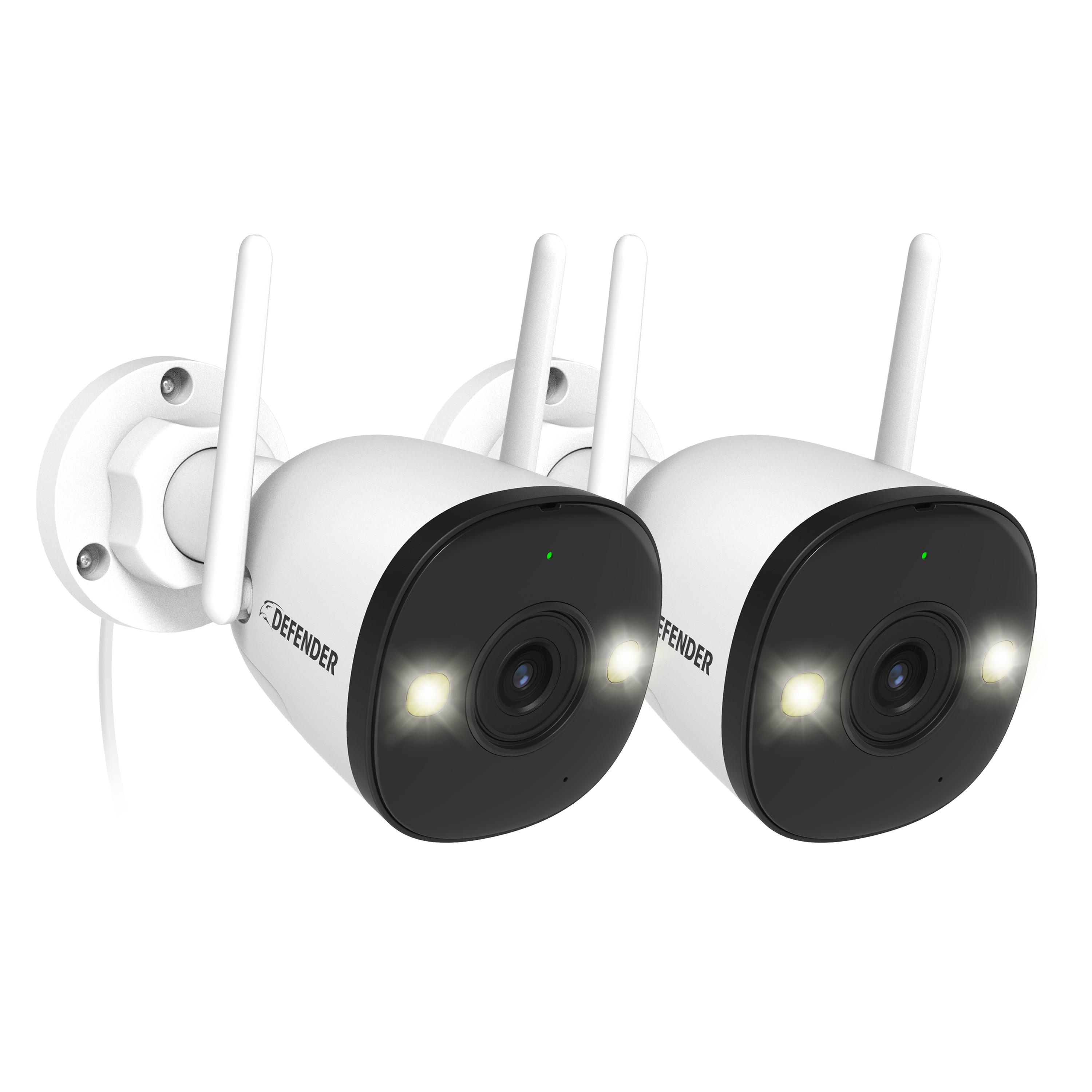 Defender IP8MCB2 Guard Pro 4K AI Indoor/Outdoor 2-Channel 2-Camera 4K Plug-in Bullet Micro Sd Security Camera System