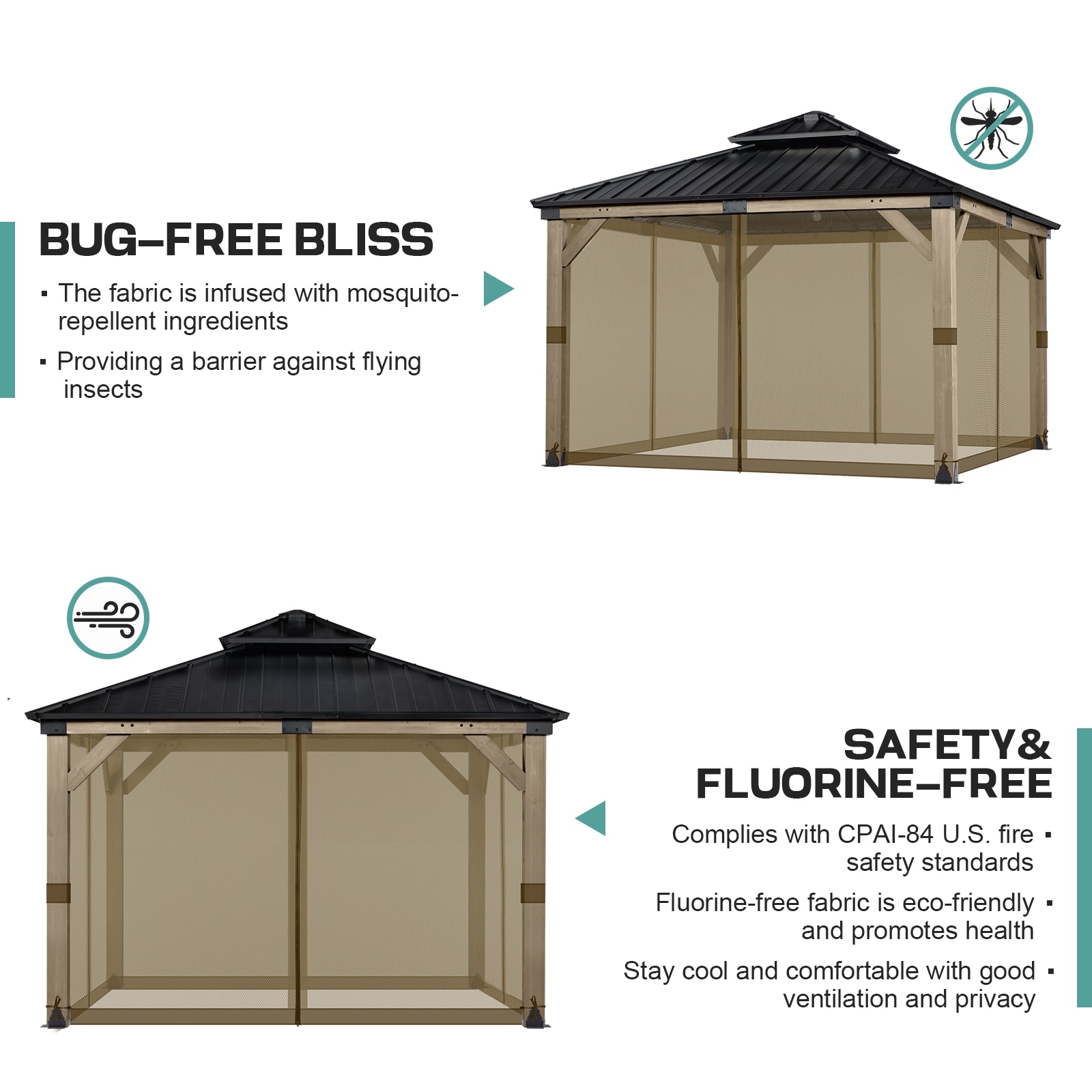 Aoodor A003-PBNBN Gazebo-Parts-Accessories - View #7