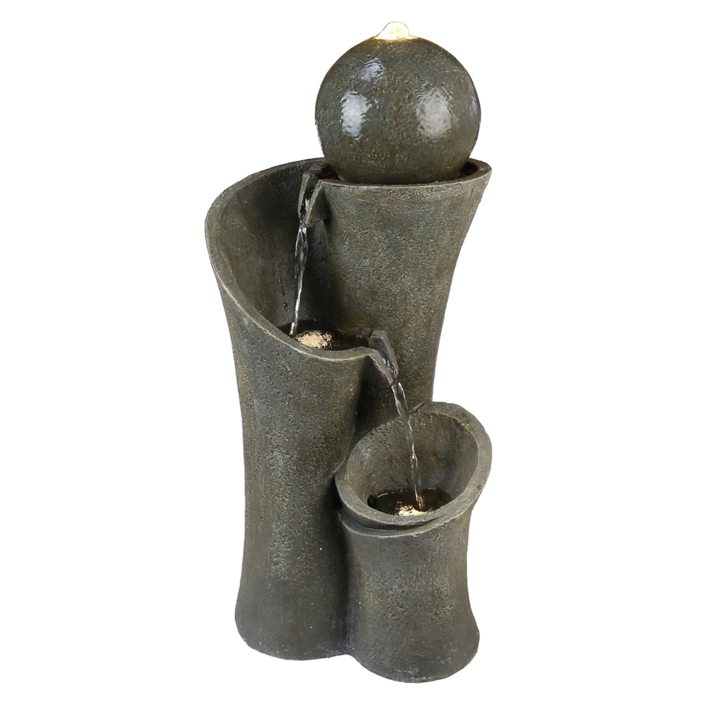 Watnature QZ180053C 24-in H Resin Electric Powered Outdoor Fountain Statue Pump Included