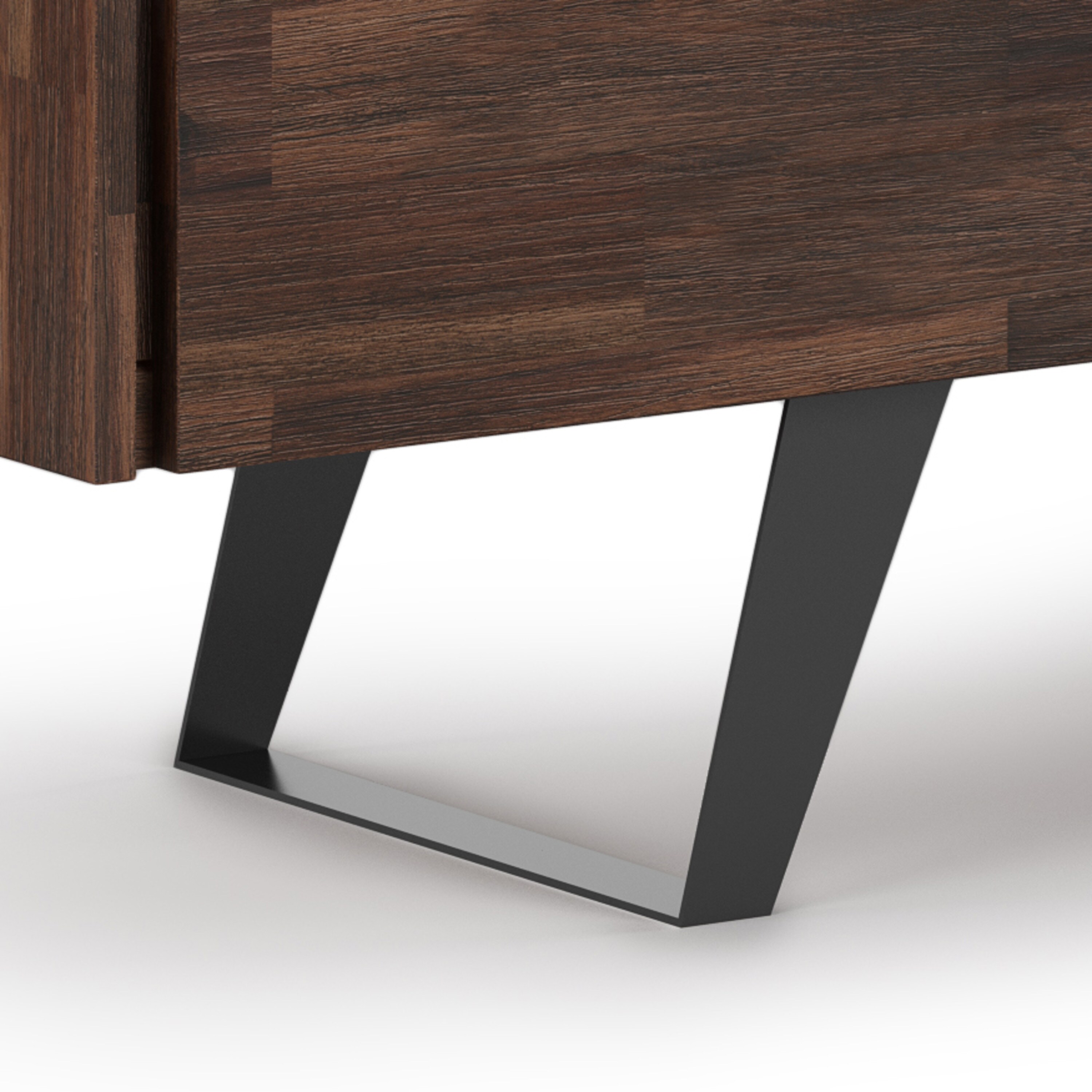 Lowry 72 Inch Distressed Charcoal Brown Acacia TV Media Stand