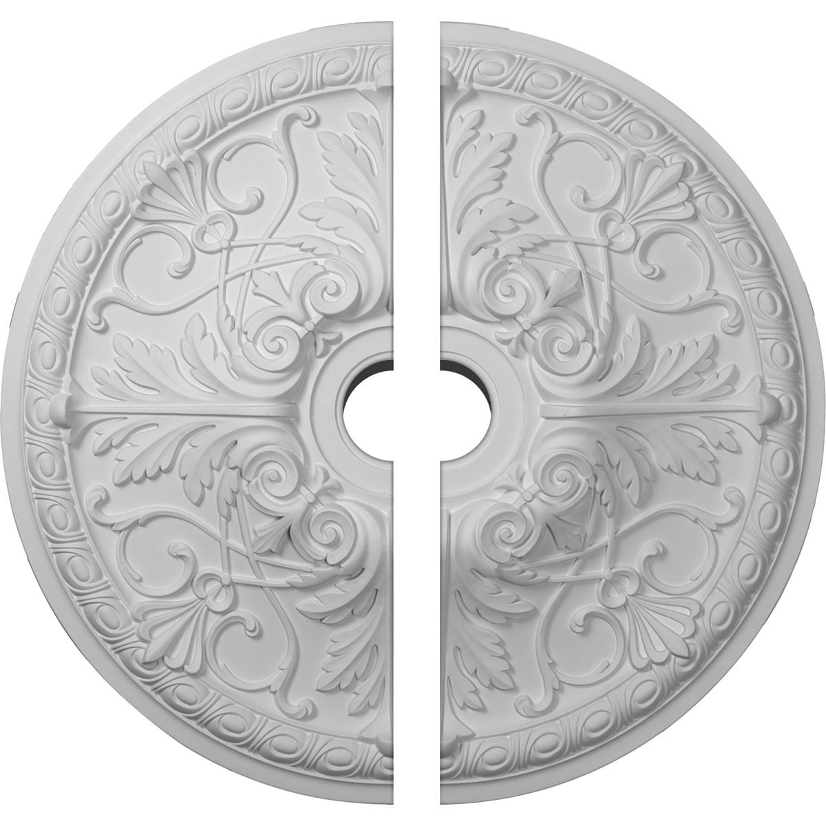 Ekena Millwork CM26TN2-03500 Tristan 26.0-Inches W x 26.0-Inches L Architectural White Polyurethane Split Ceiling Medallion