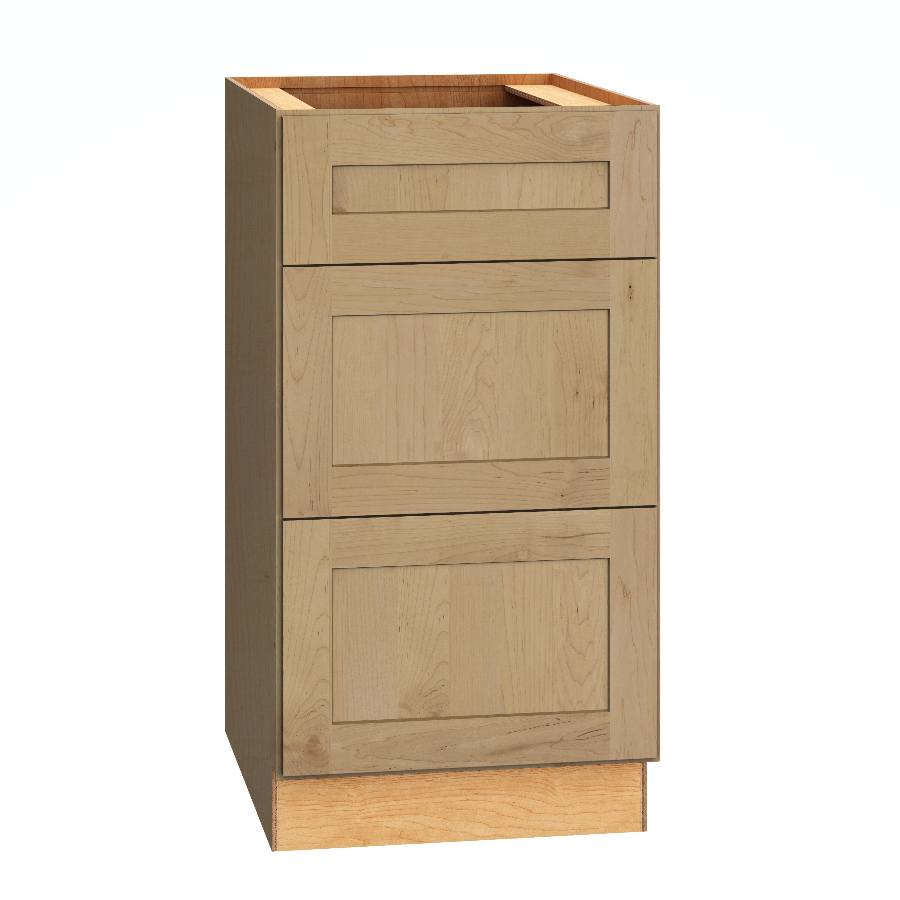 Diamond Express 62K-3DB18 Jamestown 18-in W x 34.5-in H x 24-in D Coastline Brown 3 -Drawers Drawer Base Fully assembled Plywood Cabinet (Recessed Panel Shaker)