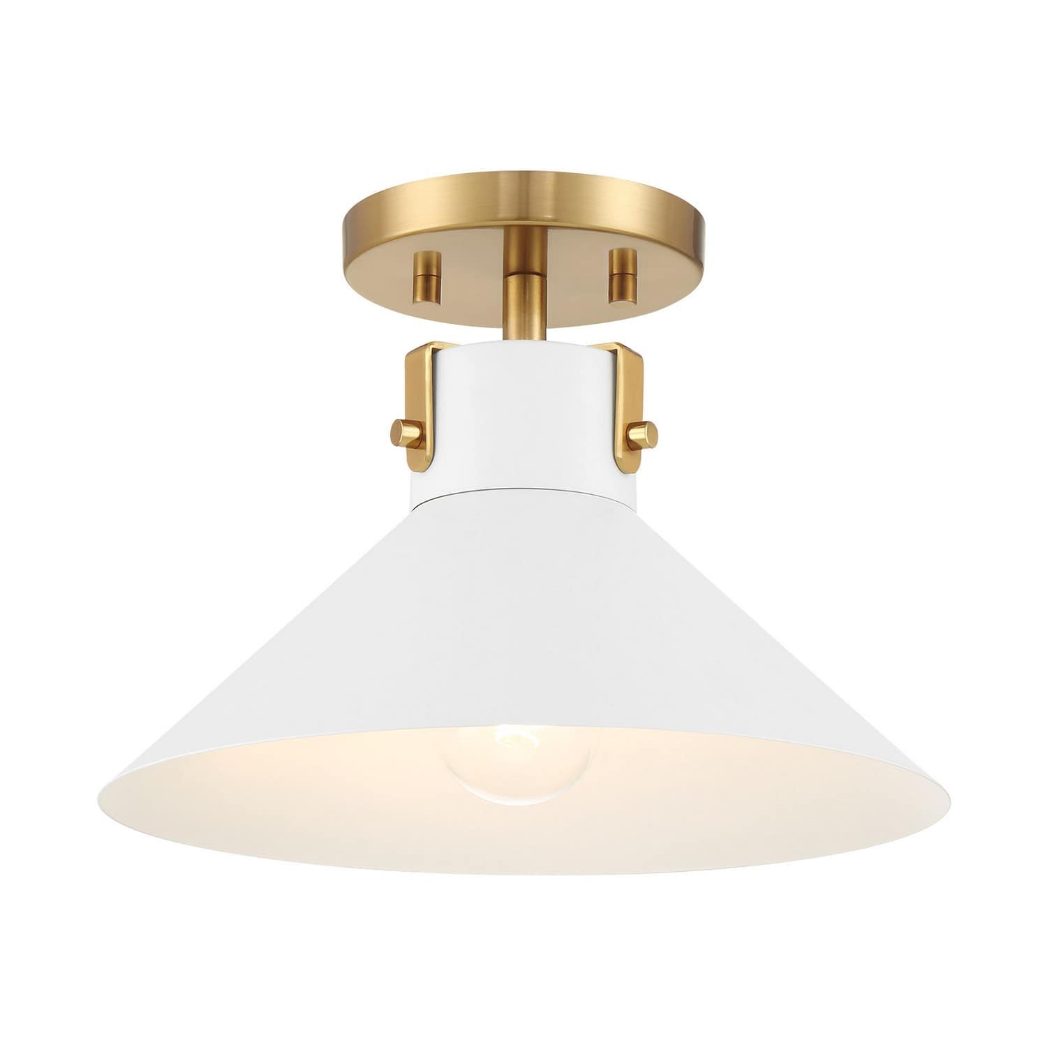 Trade Winds Lighting TW62130WHNB Ceiling Light in White and Natural Brass