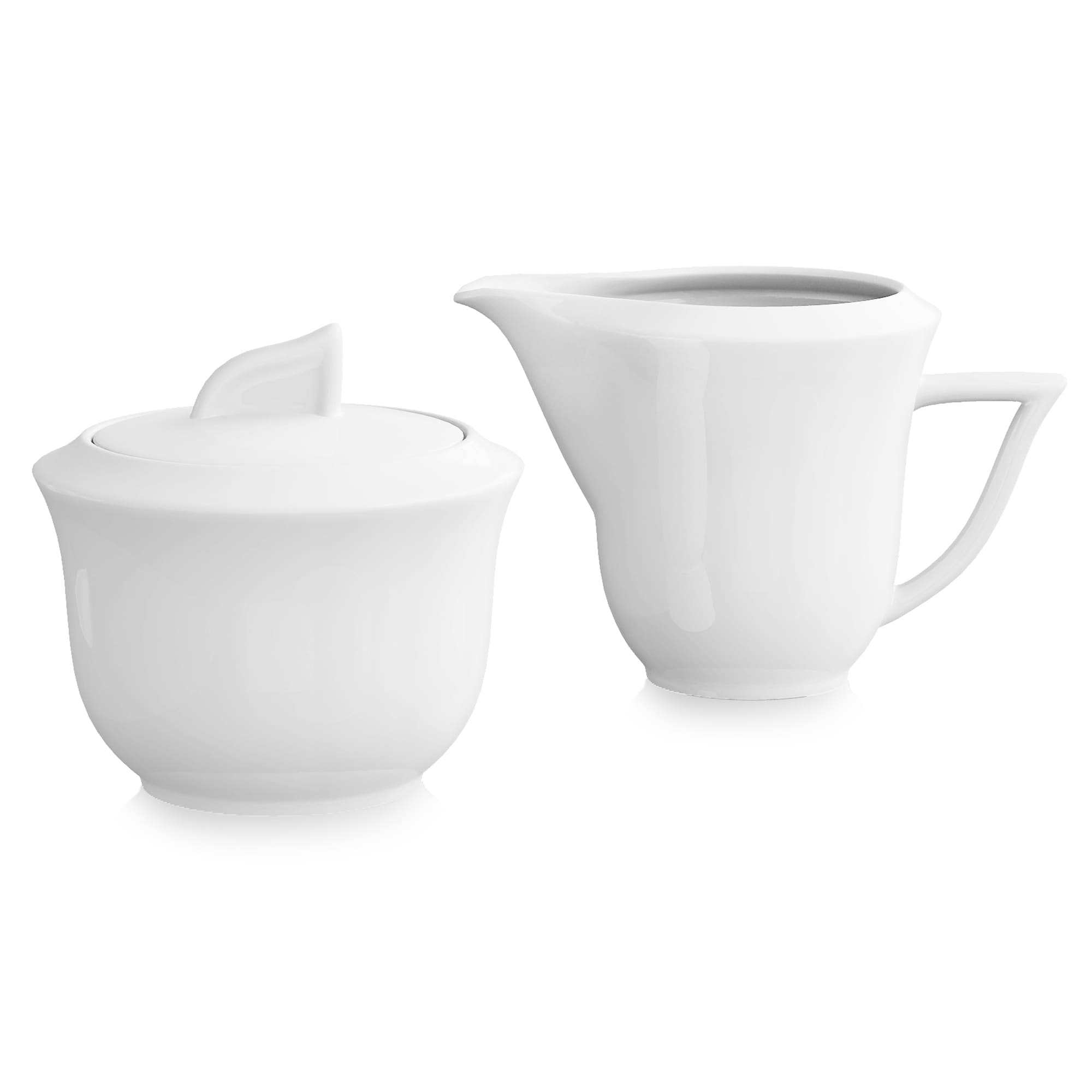 MALACASA 4.75-In White Porcelain Creamer Jug Sugar Jar (Set of 2