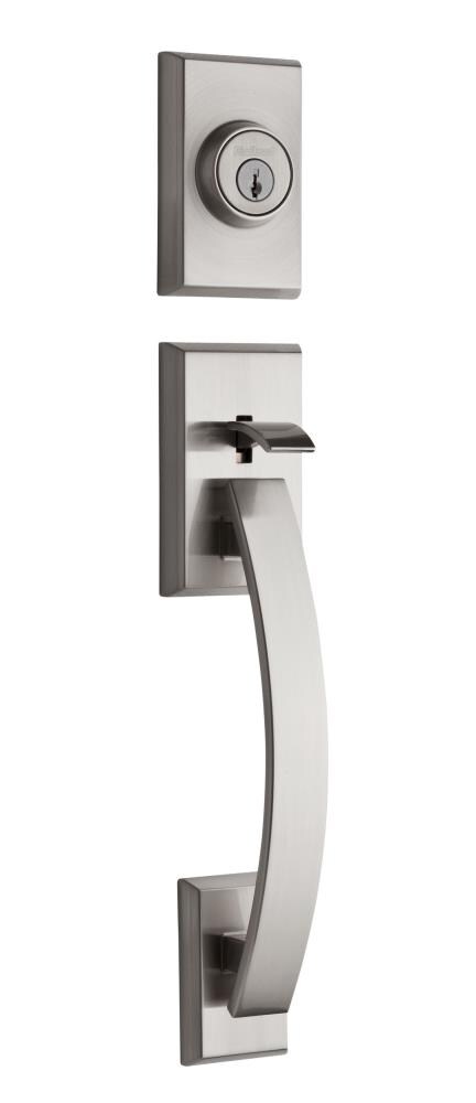 Kwikset 802TVHLIP-15 Signature Series Satin Nickel Dummy Door Exterior Handle with