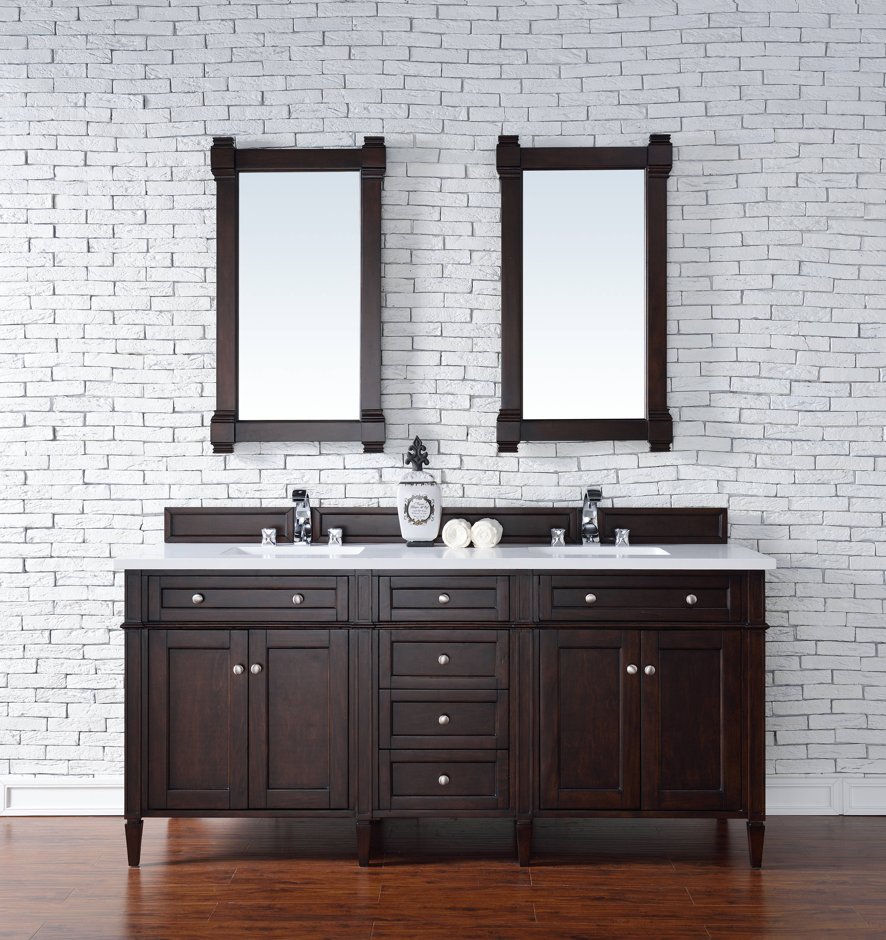 James Martin Vanities Brittany 72-in Burnished Mahogany Undermount ...