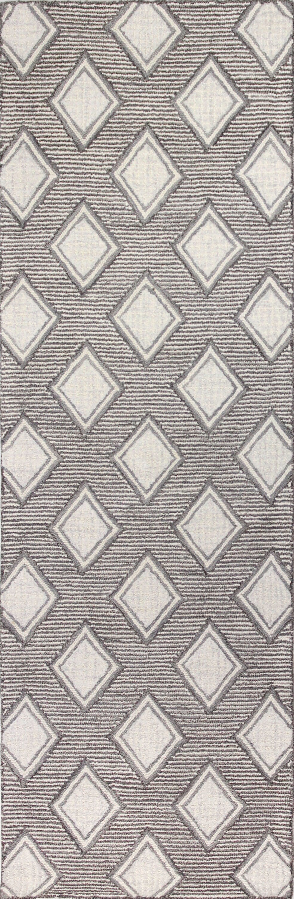 Bashian 649652295343 3 X 8 (ft) Wool Charcoal Indoor Geometric Moroccan Runner Rug