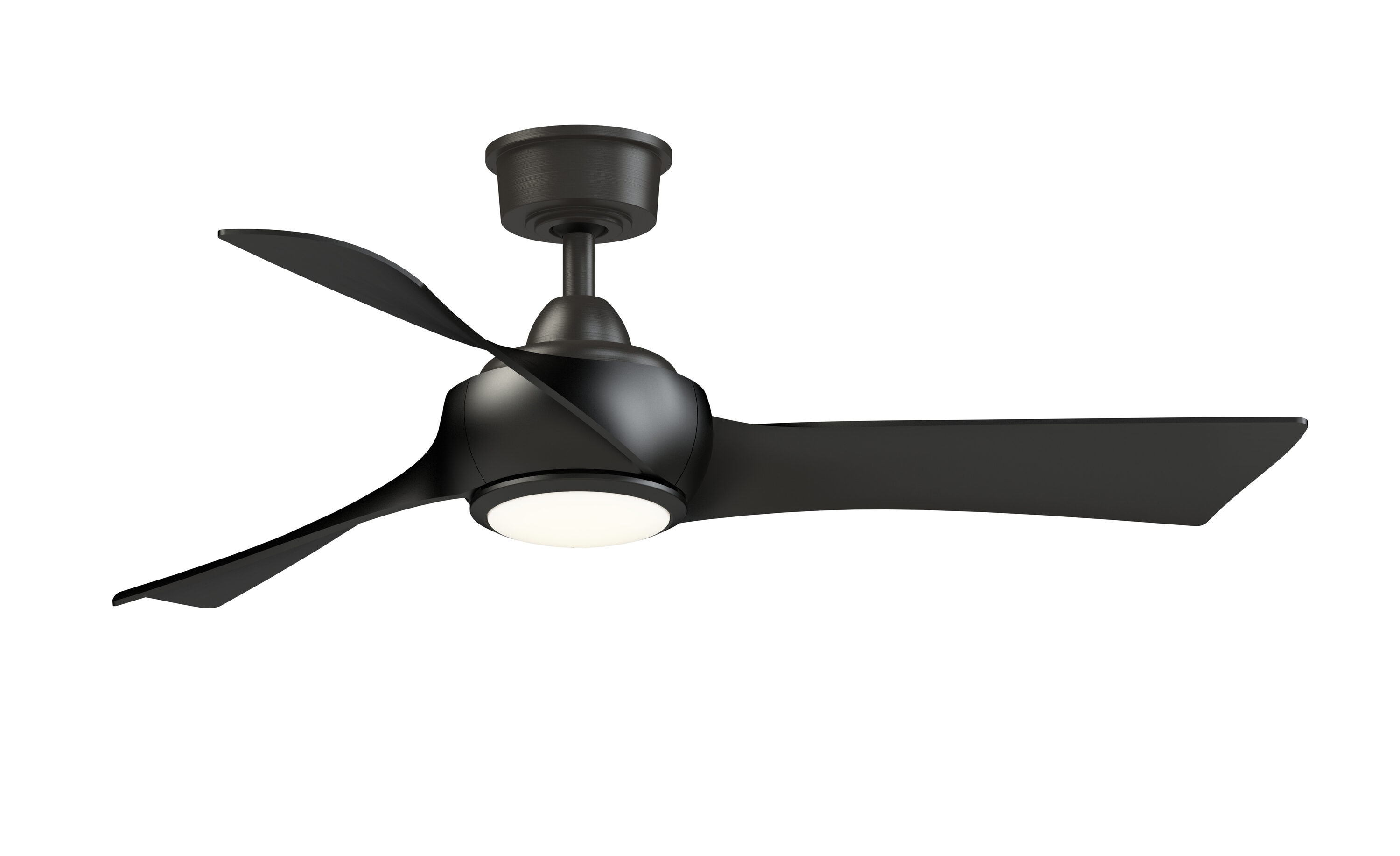 Fanimation Spitfire 96-in Galvanized with Black Blades Indoor/Outdoor Flush Mount Smart Propeller Ceiling Fan Light Kit Compatible and Remote (3-Blade) FPD6721BGZ-96BL-F Sansujyuku sansujyuku.com