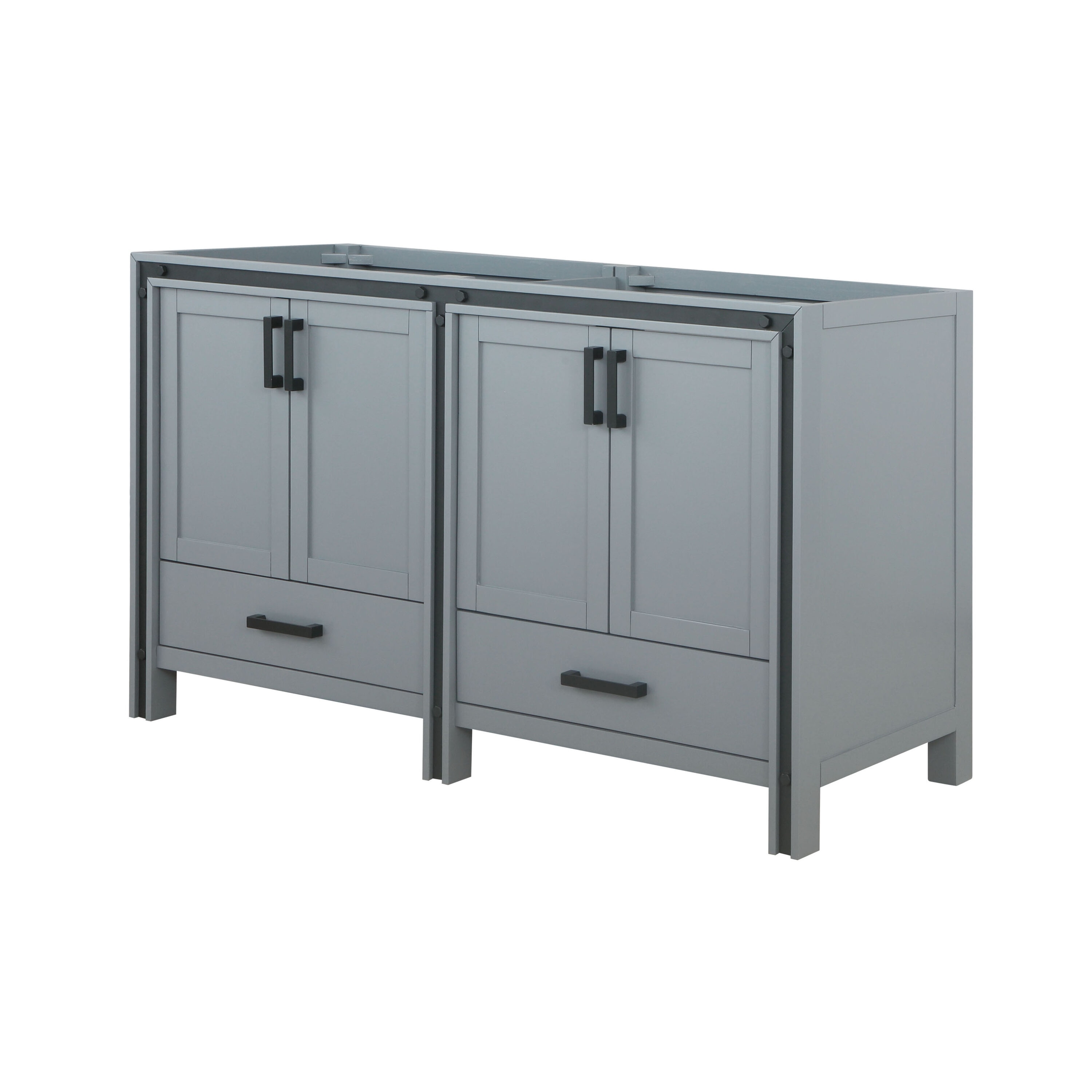 Ziva 60" Dark Grey Double Freestanding Vanity Cabinet
