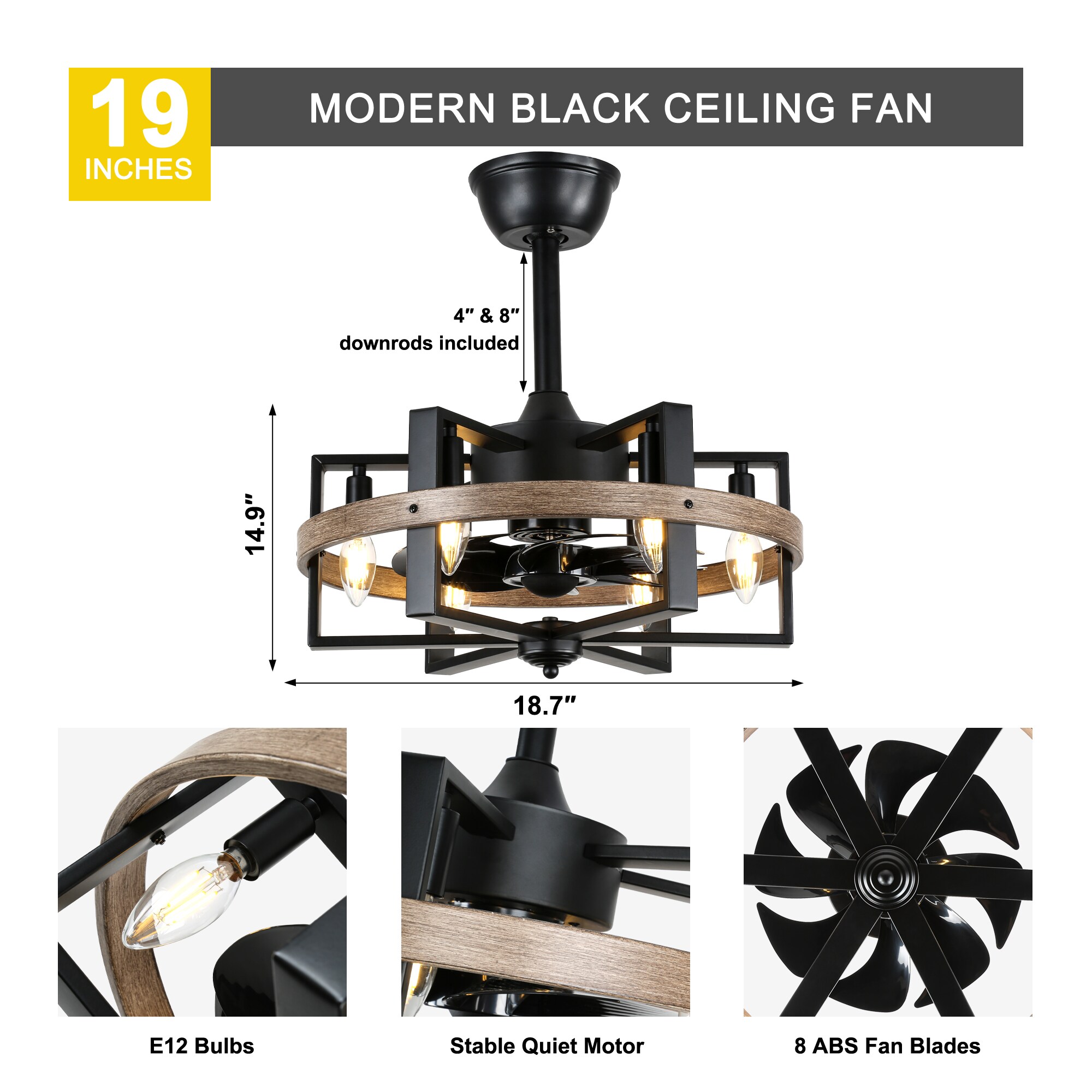Oaks Decor BD1811OKEL-BR Ceiling-Fans - View #4