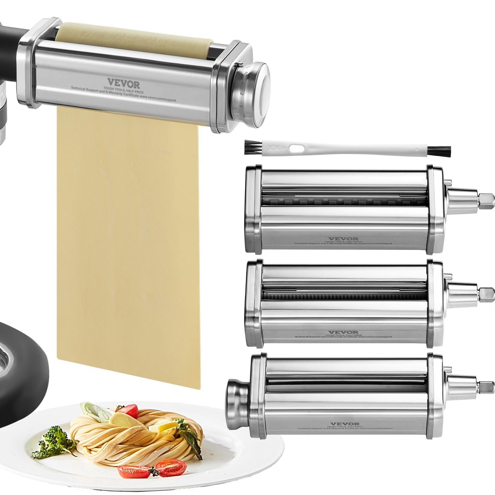VEVOR SGQKJ6B0000000001V0 Stainless Steel Pasta Roller 8 Adjustable Pasta Attachment Plug-in Pasta maker