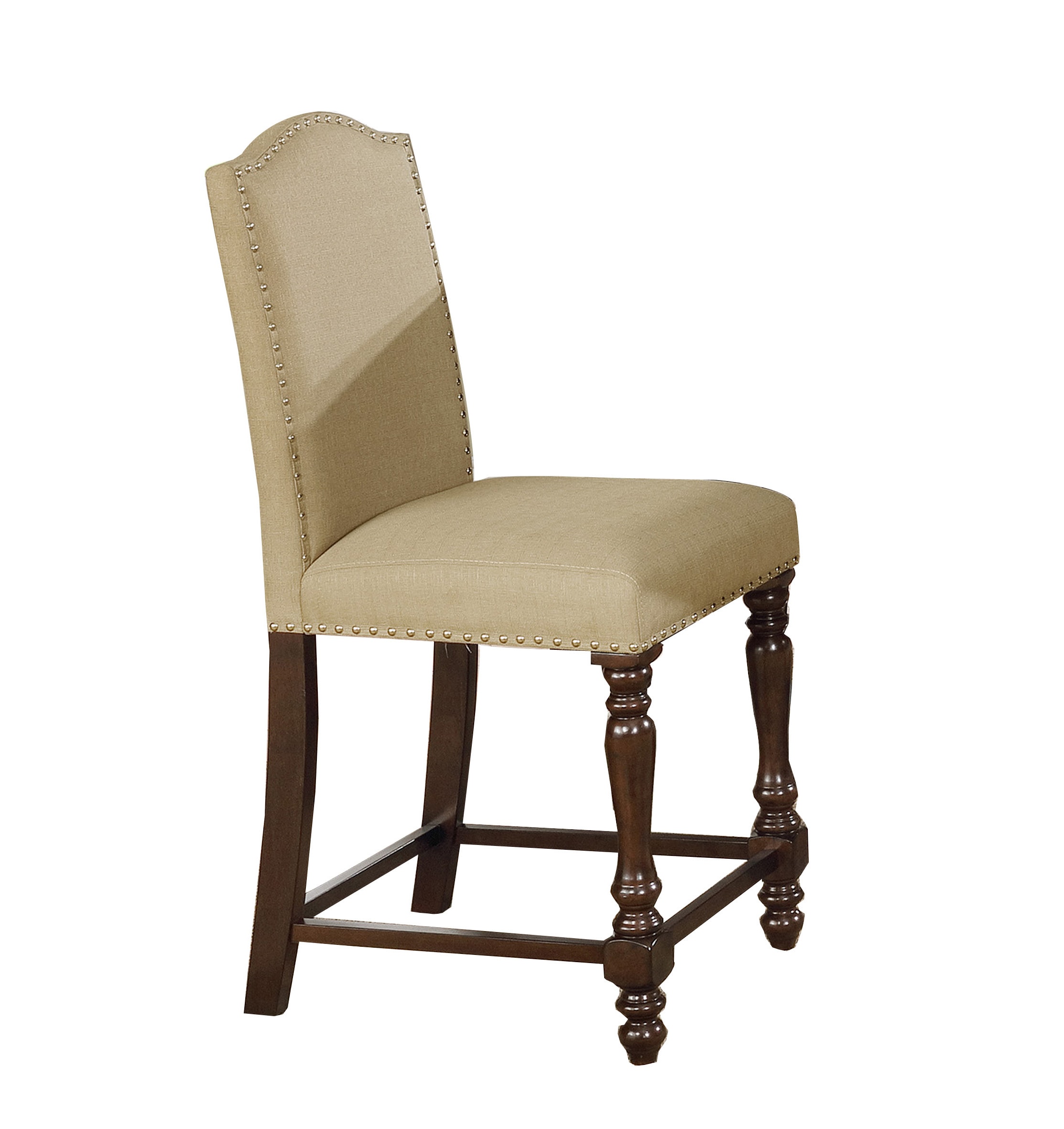 Benzara BM215216 Set of 2 Traditional Linen Upholstered Side Chair (Wood Frame)