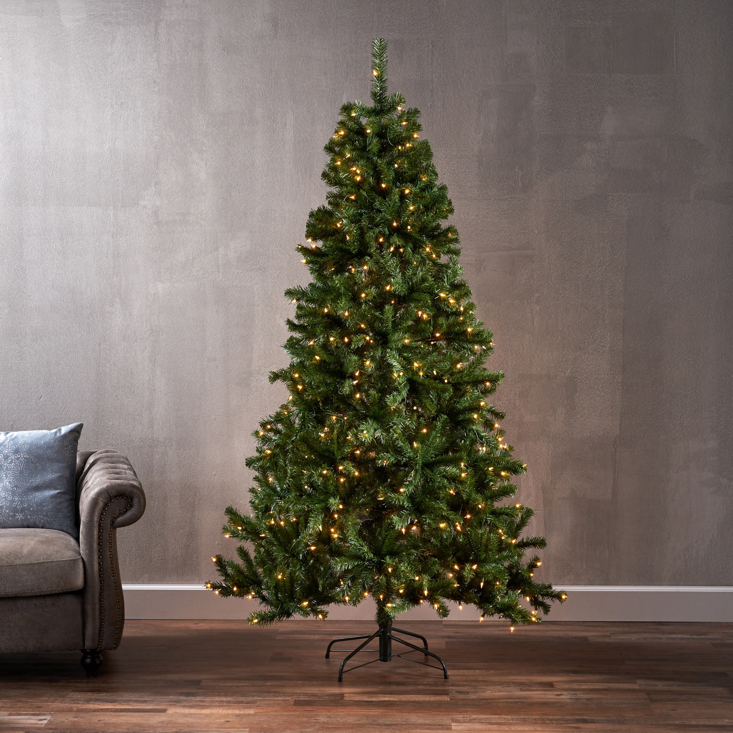 AAZJ NBC-CM64187CL 7-ft Noble fir Pre-lit Pencil Artificial Christmas Tree with White LED Lights