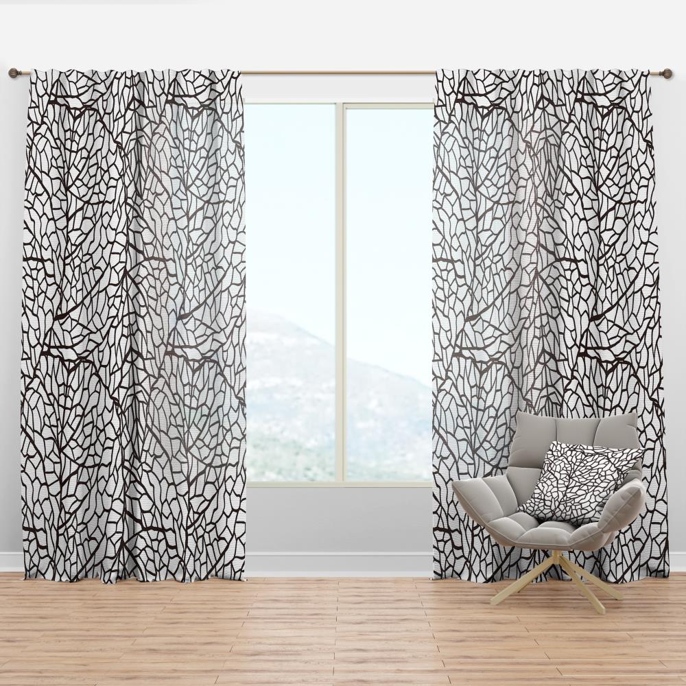 Designart CTN19207-52-108 108-in Brown Abstract Room darkening Thermal lined Rod pocket Single curtain panel