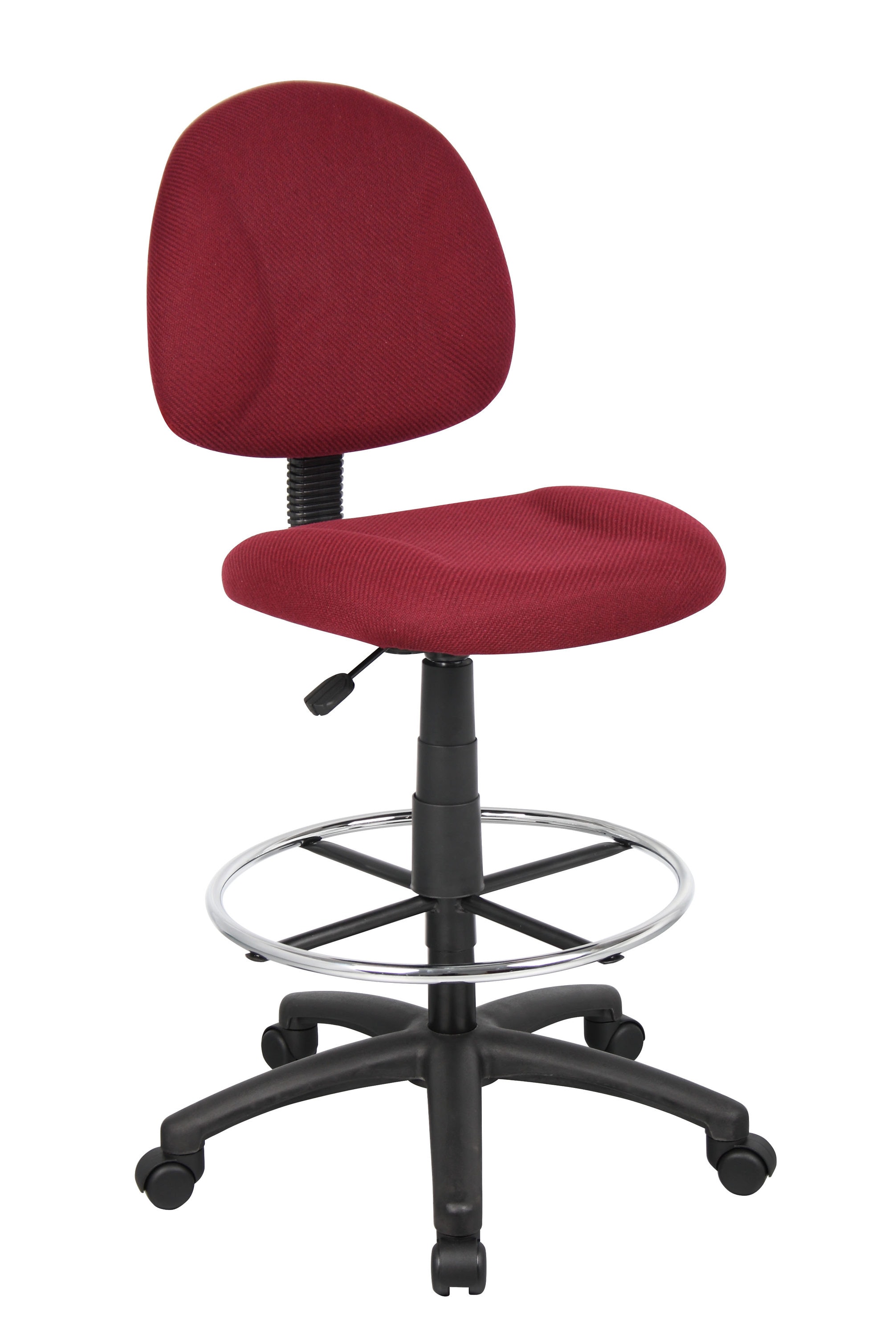 Boss Office Products B1615-BY Burgundy Contemporary Ergonomic Adjustable Height Swivel Upholstered Drafting Chair