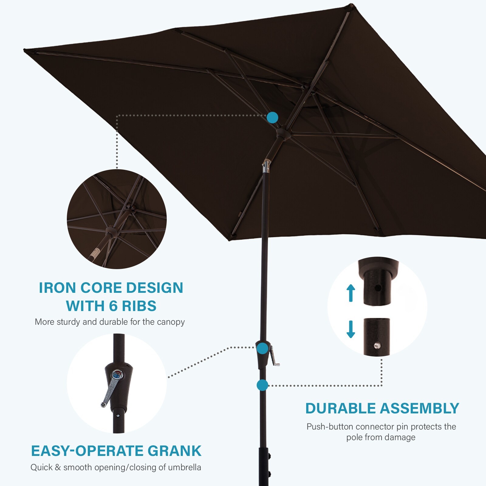 JEAREY JE-QTZZS-6.5X10FT-BR Umbrellas-2 - View #8