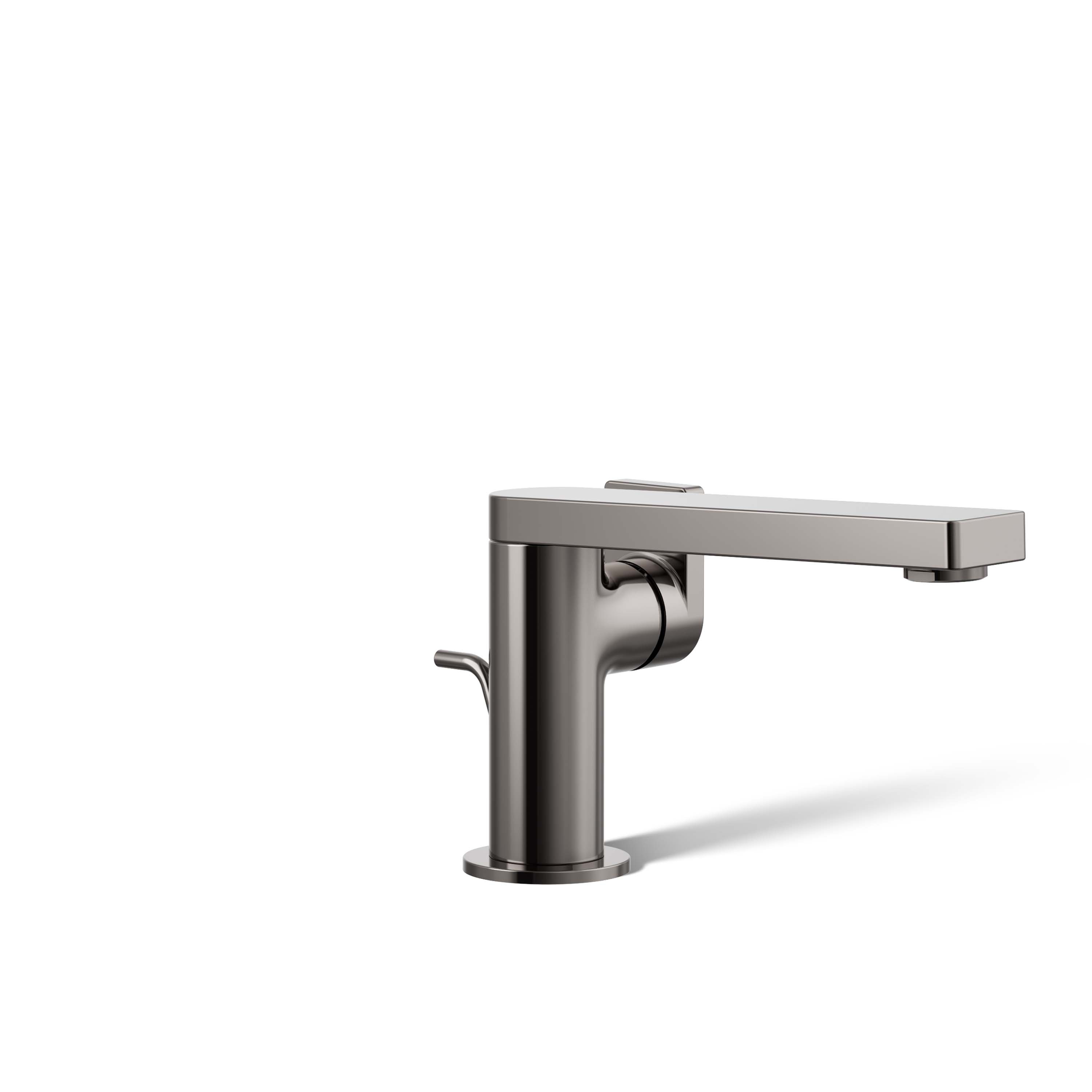 Sleek Composed Vibrant Titanium Single-Handle Bathroom Faucet