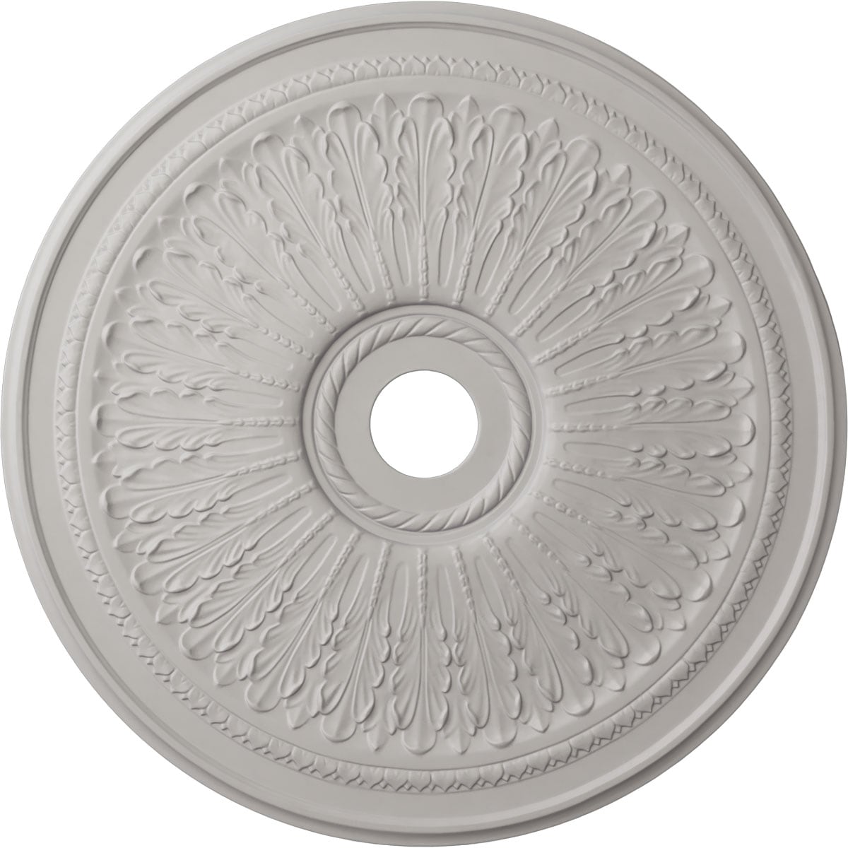 Ekena Millwork CM29OAUWF Oakleaf 29.125-Inches W x 29.125-Inches L Painted Ultra Pure White Polyurethane Whole Ceiling Medallion