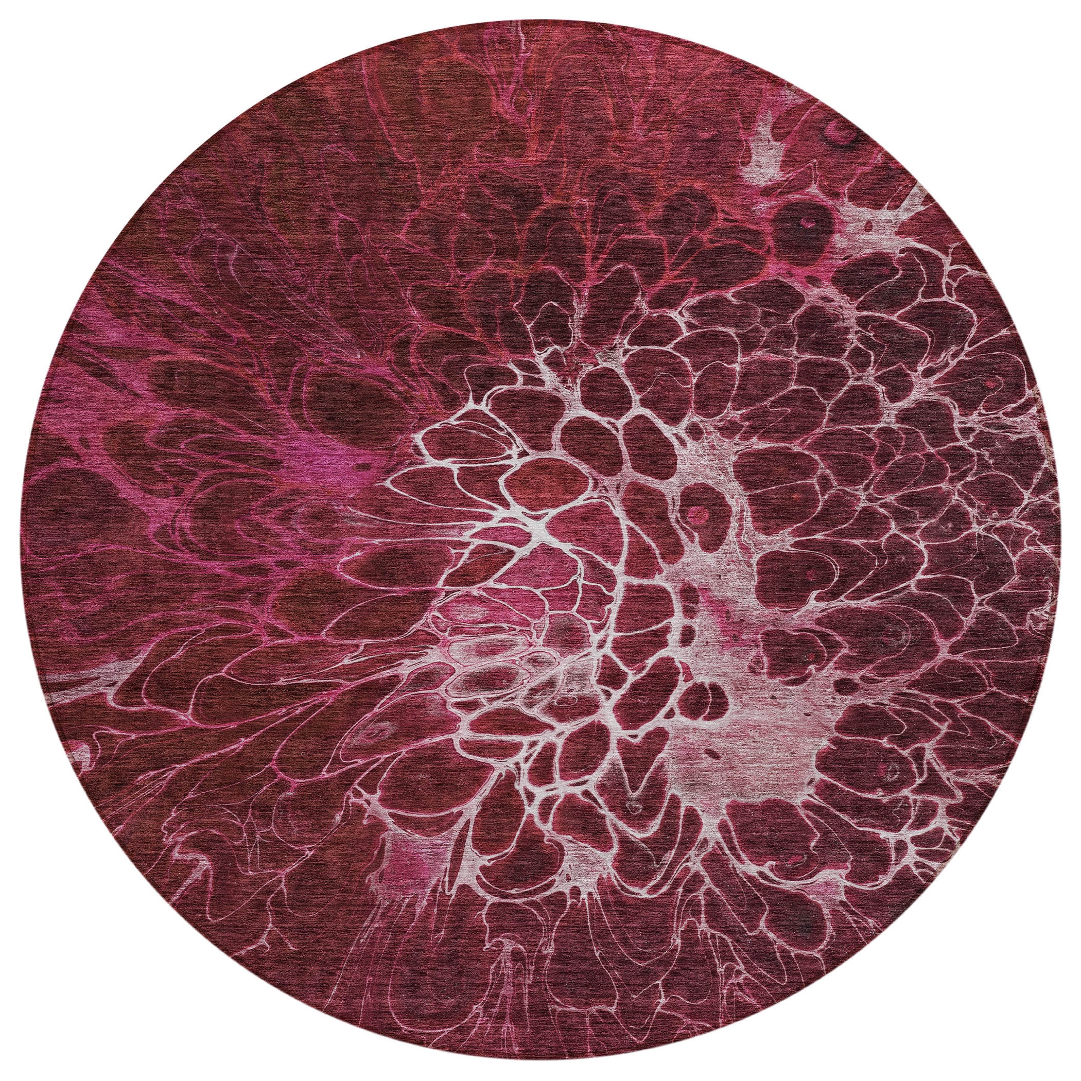 Addison Rugs ACN652MM8RO Chantille ACN652MM 8 x 8 (ft) Polyester Merlot Round Indoor/Outdoor Geometric Machine washable Area rug