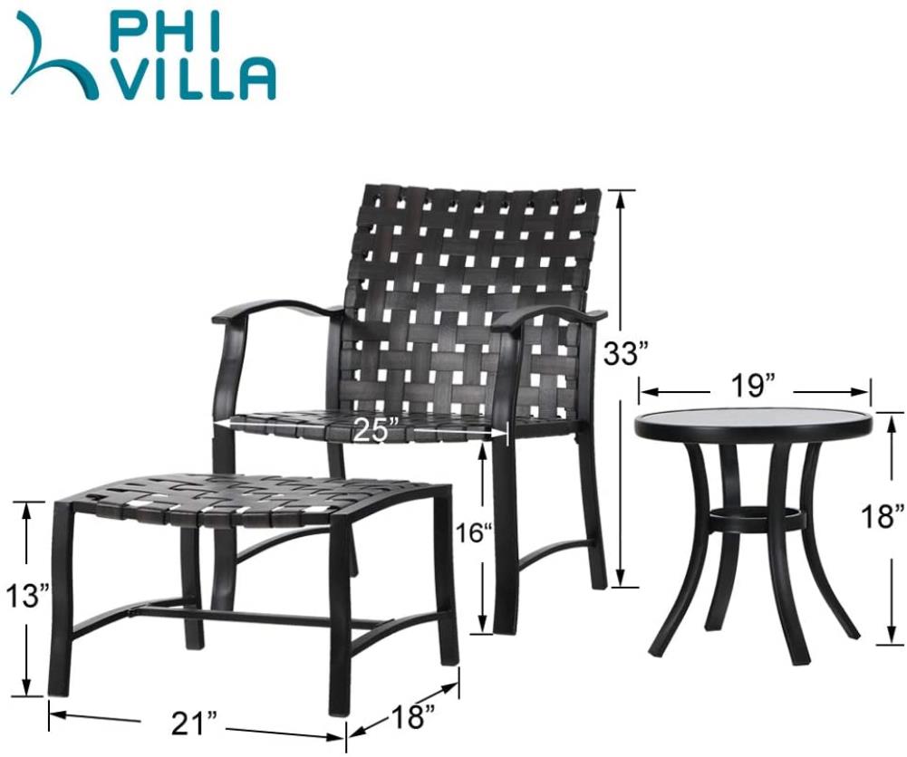 PHI VILLA E02GF0906-062-01 Patio-Conversation-Sets - View #7