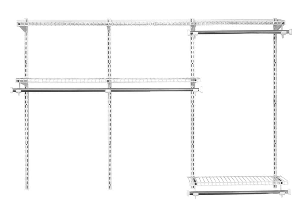 Rubbermaid FastTrack 3-ft to 6-ft x 12-in White Wire Closet Kit at