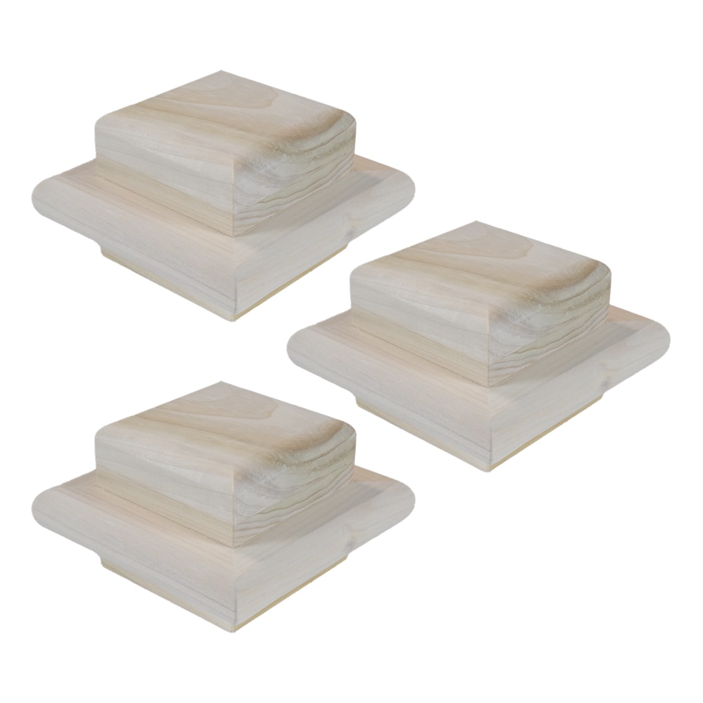 RELIABILT WGA300POP 3-in x 3-in Unfinished Poplar Stair Newel Post Cap 3 -Pack