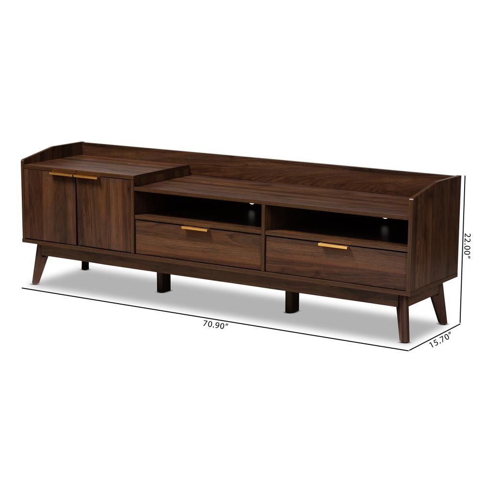 Baxton Studio Lena Modern Contemporary Walnut TV Stand