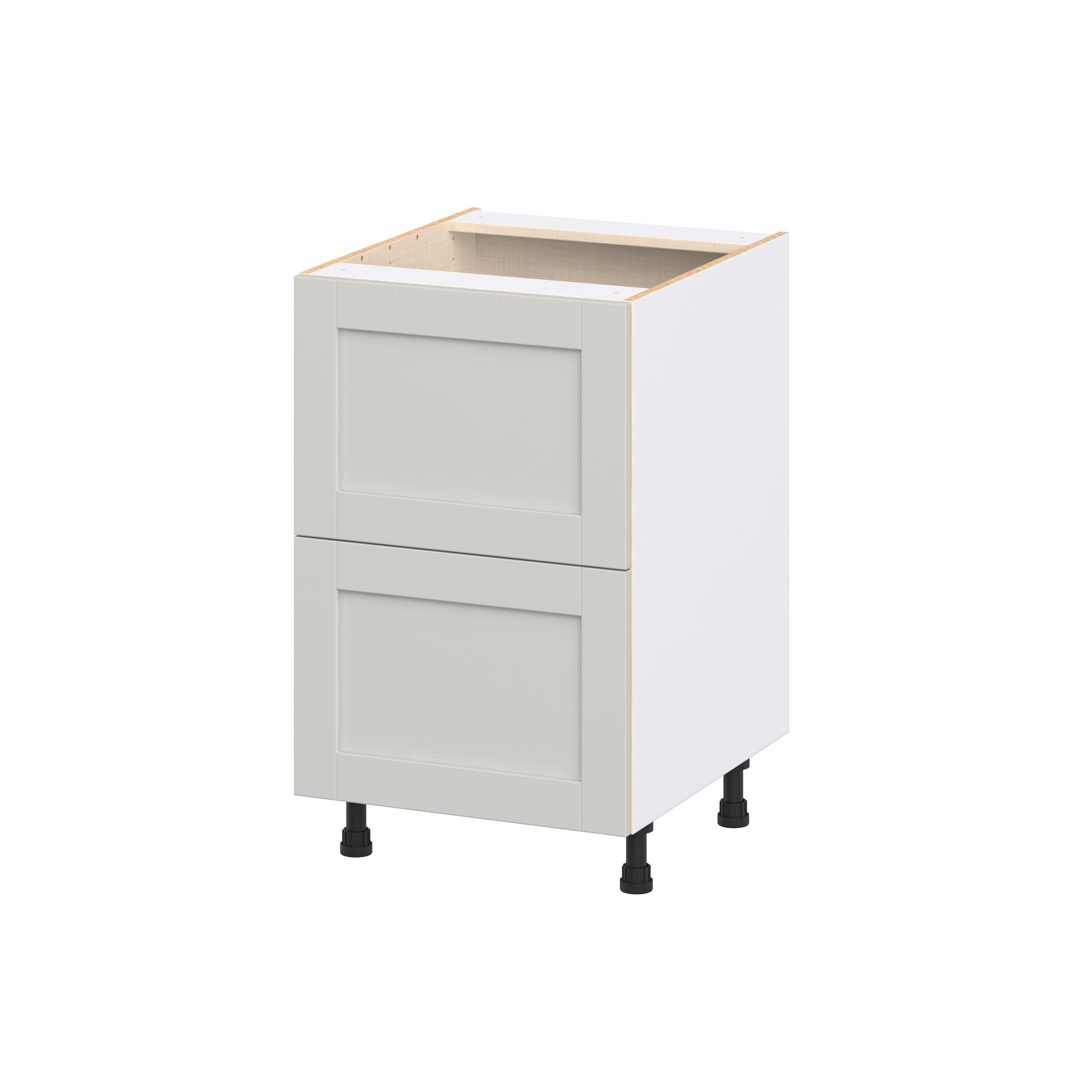 Hugo&Borg DSB2D21-CH Charlesberg 21-in W x 34.5-in H x 24.5-in D Light Gray 2 -Drawers Drawer Base Fully assembled Cabinet Recessed Panel Shaker