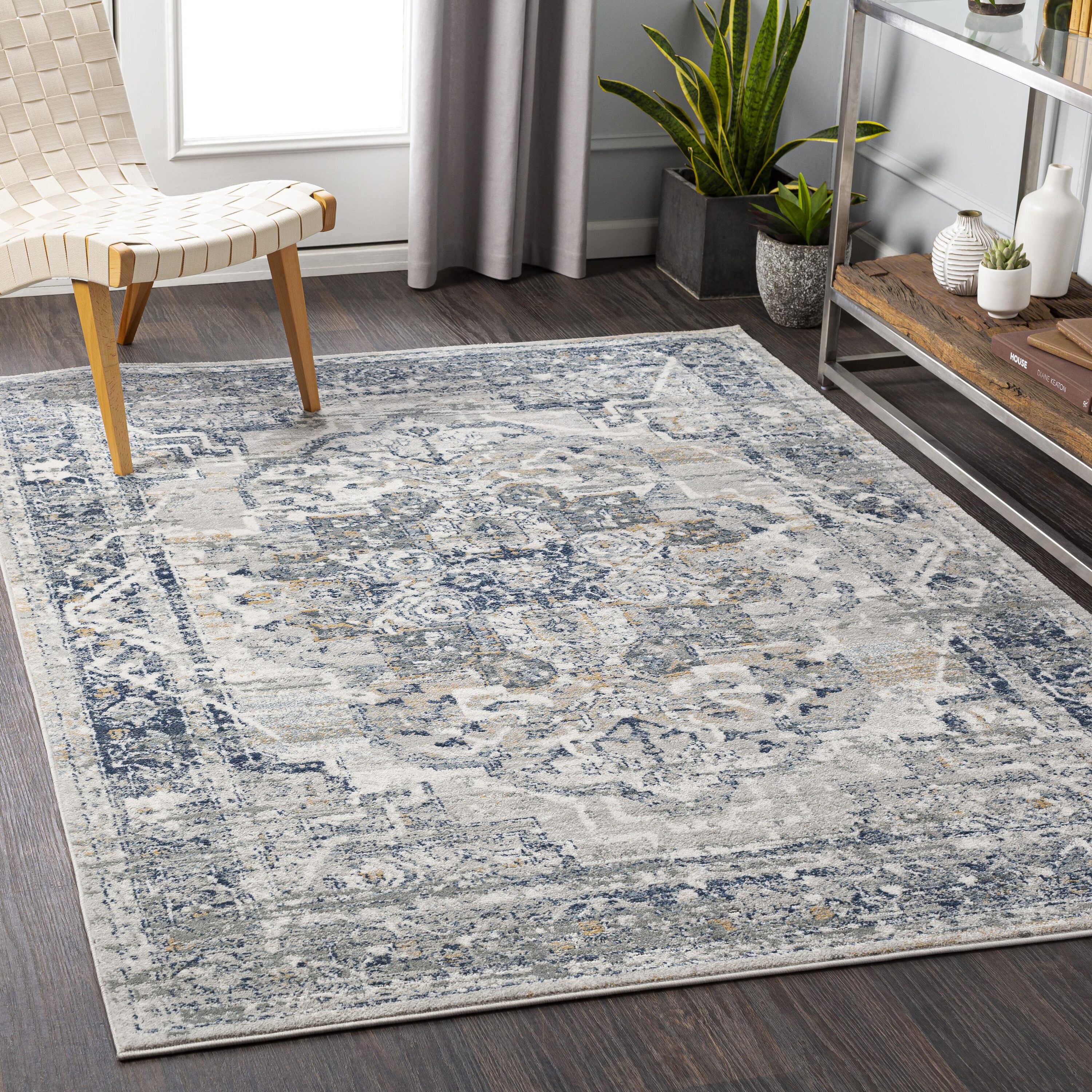 Livabliss JLO2308-5373 Jolie 5 x 7 (ft) Polyester/Polypropylene Beige Rectangular Indoor Vintage Area rug