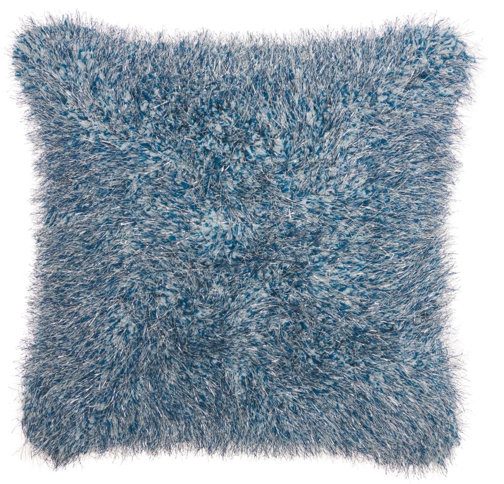 Mina Victory 798019064587 Shag 20-in x 20-in Blue Square Indoor Decorative Pillow