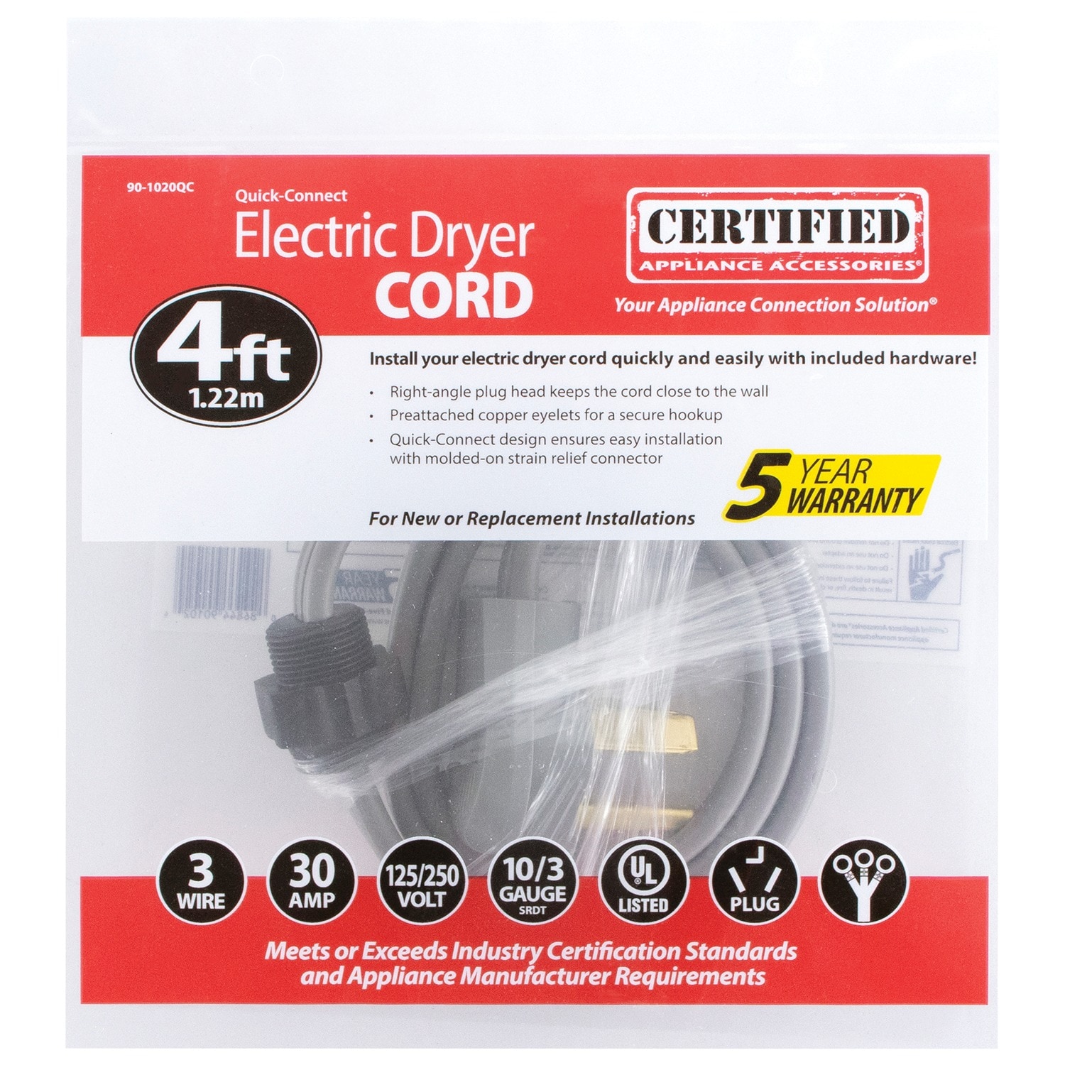 Certified Appliance Accessories 90-1020QC Appliance-Power-Cords - View #6
