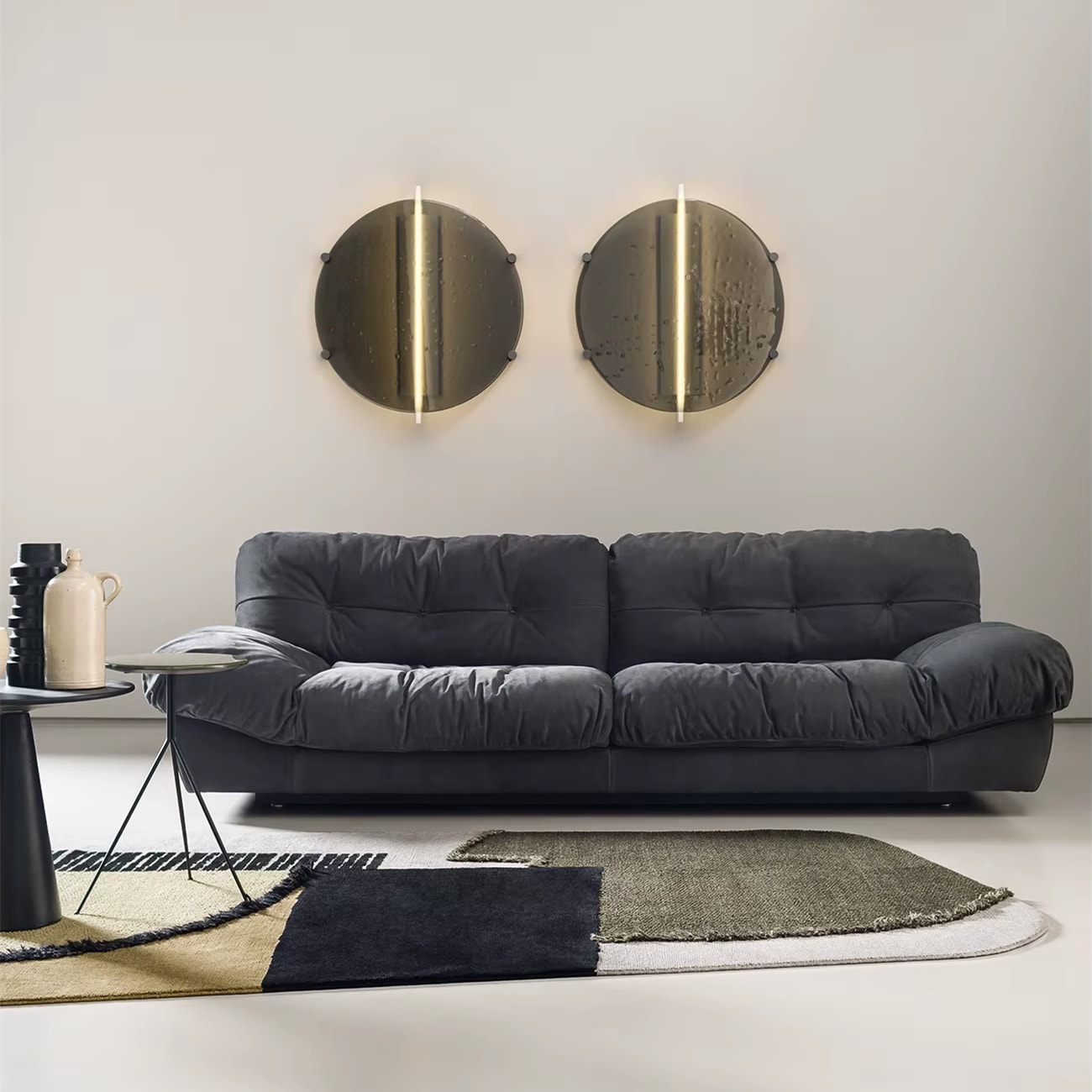 BuotiqHom DH-123G-LV 105-in Modern Gray (103 in.) Velvet 2 -seater Sofa