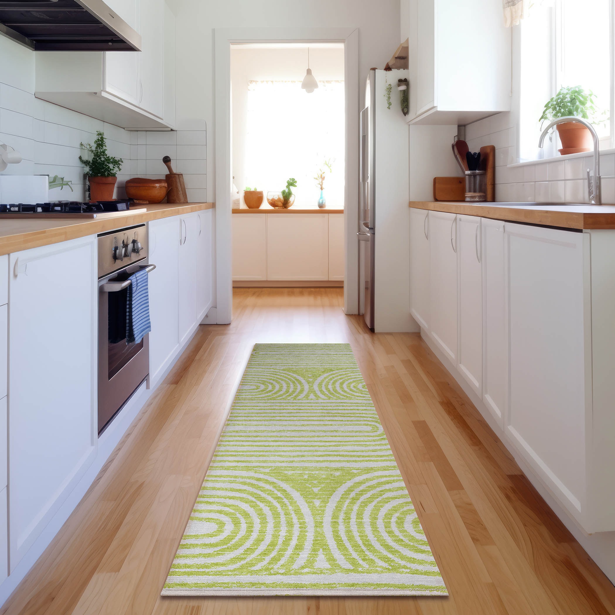 Addison Rugs AMF570AL30X46 Mayfield AMF570AL 2 x 3 (ft) Loomed Polyester Aloe Rectangular Indoor Geometric Machine washable Area rug